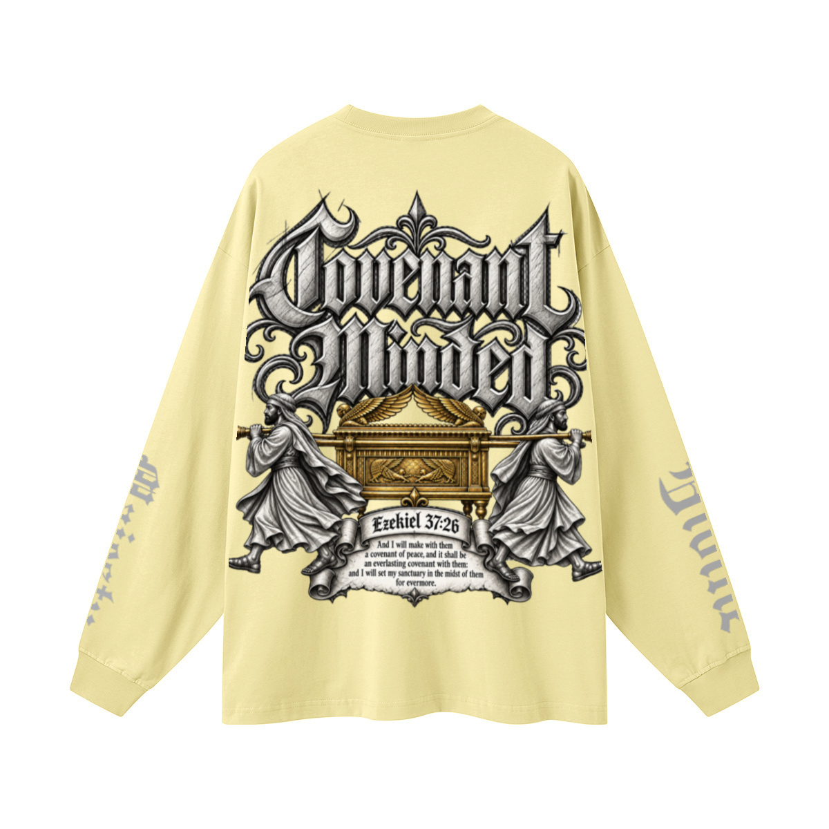 305GSM Unisex Premium Heavyweight Double-Yarn Plain Fabric Earth-Tone Basic Layering Long sleeve Yellow