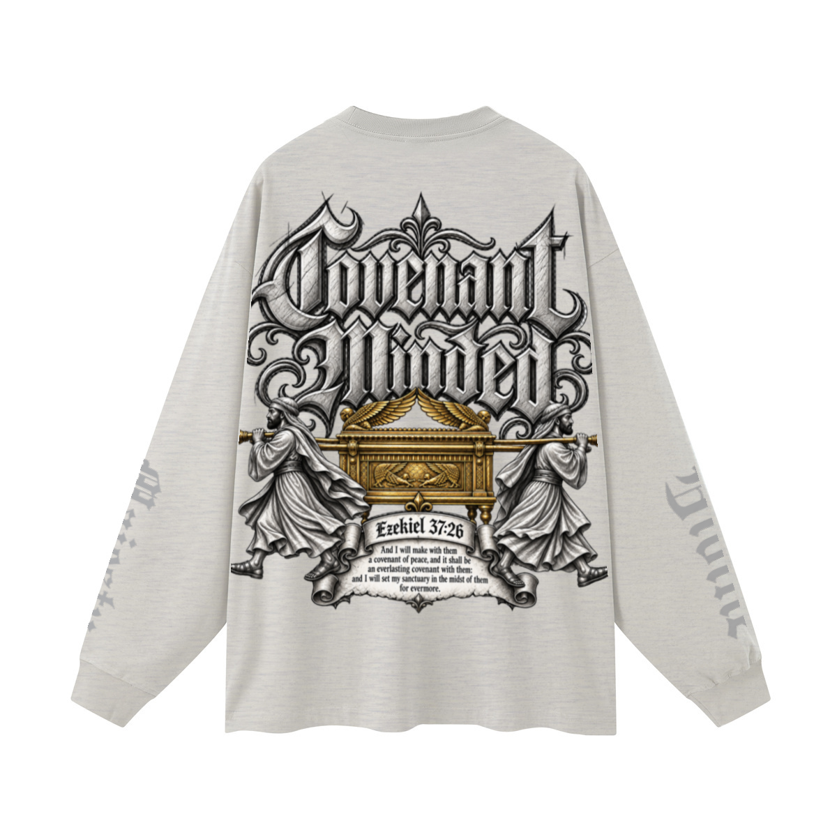 305GSM Unisex Premium Heavyweight Double-Yarn Plain Fabric Earth-Tone Basic Layering Long sleeve Oatmeal Grey