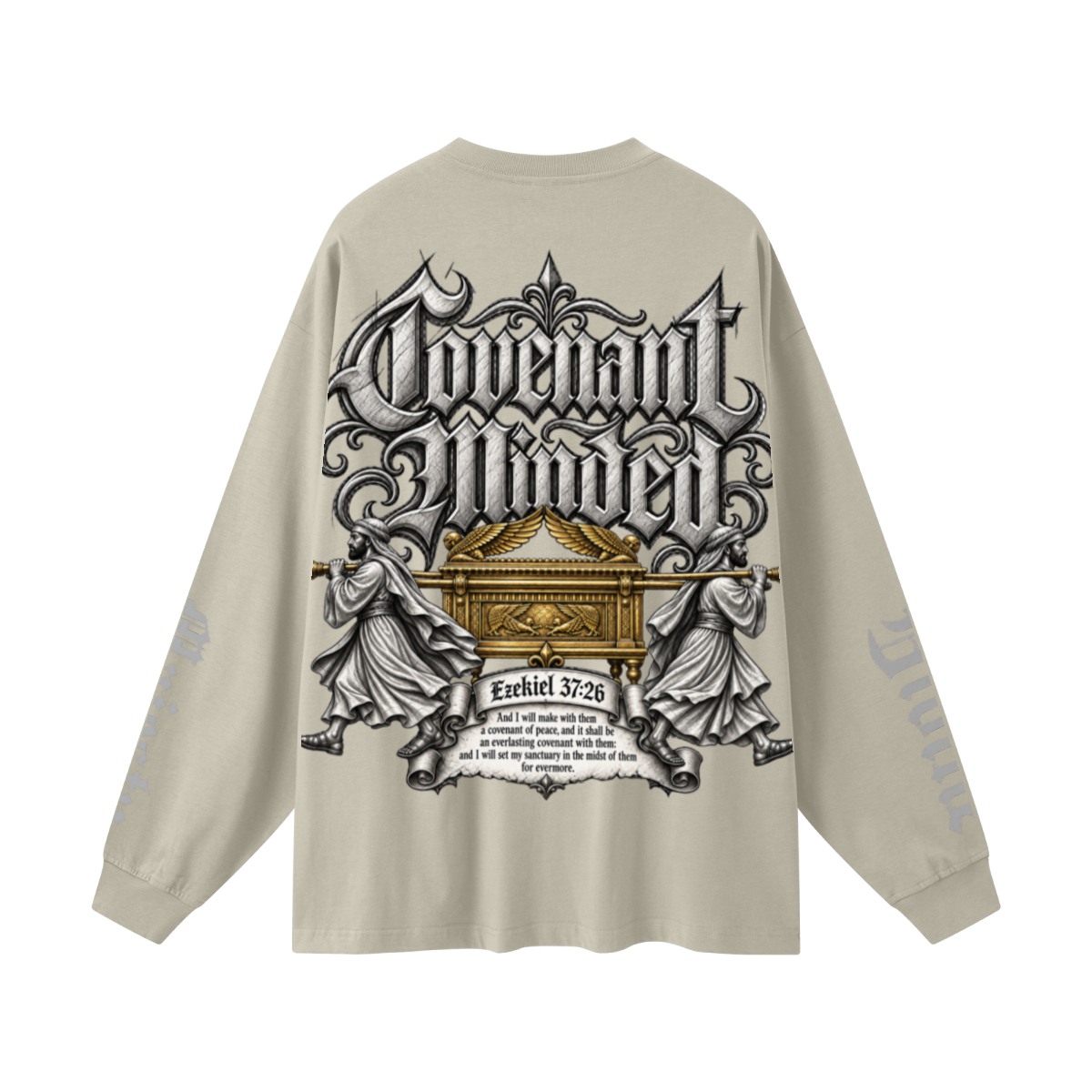 305GSM Unisex Premium Heavyweight Double-Yarn Plain Fabric Earth-Tone Basic Layering Long sleeve Sand