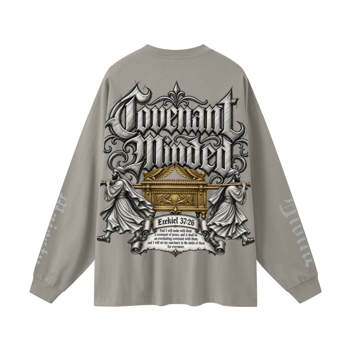 305GSM Unisex Premium Heavyweight Double-Yarn Plain Fabric Earth-Tone Basic Layering Long sleeve Grey Camel