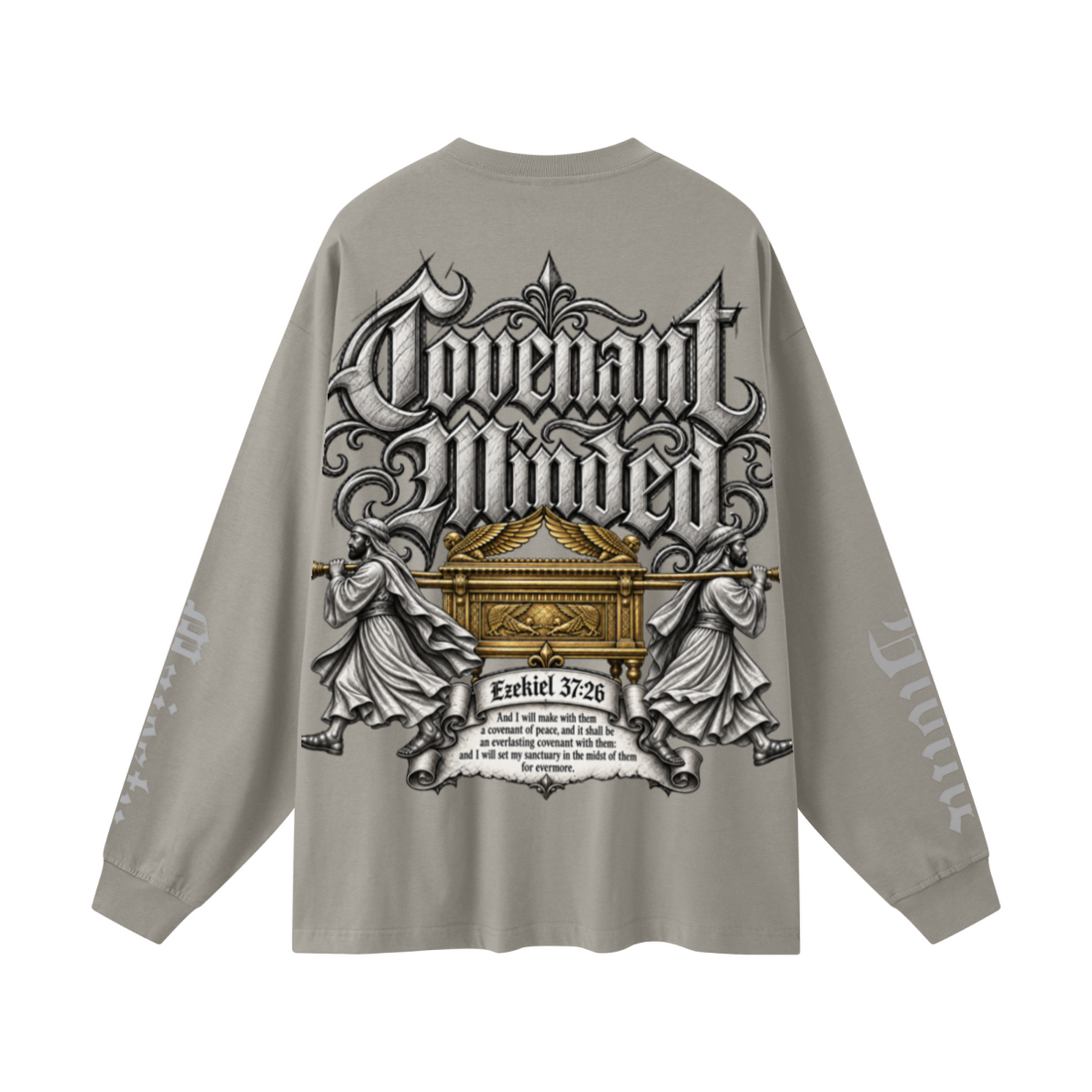 305GSM Unisex Premium Heavyweight Double-Yarn Plain Fabric Earth-Tone Basic Layering Long sleeve Grey Camel