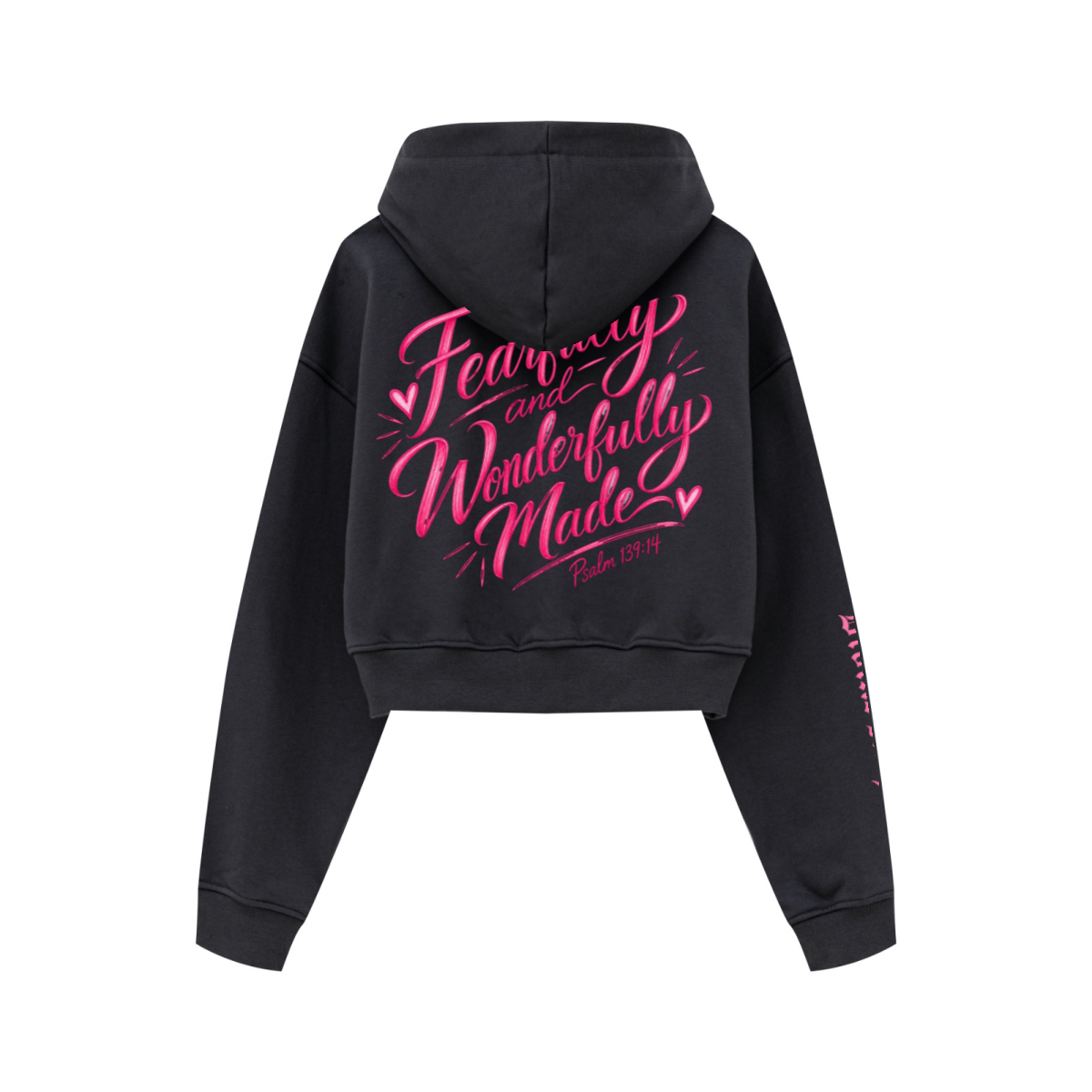 445GSM Women’s Cropped French Terry Hoodie Carbon Gray