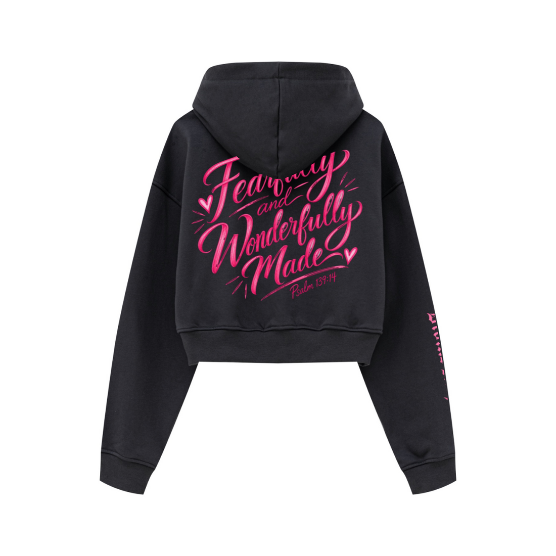445GSM Women’s Cropped French Terry Hoodie Carbon Gray