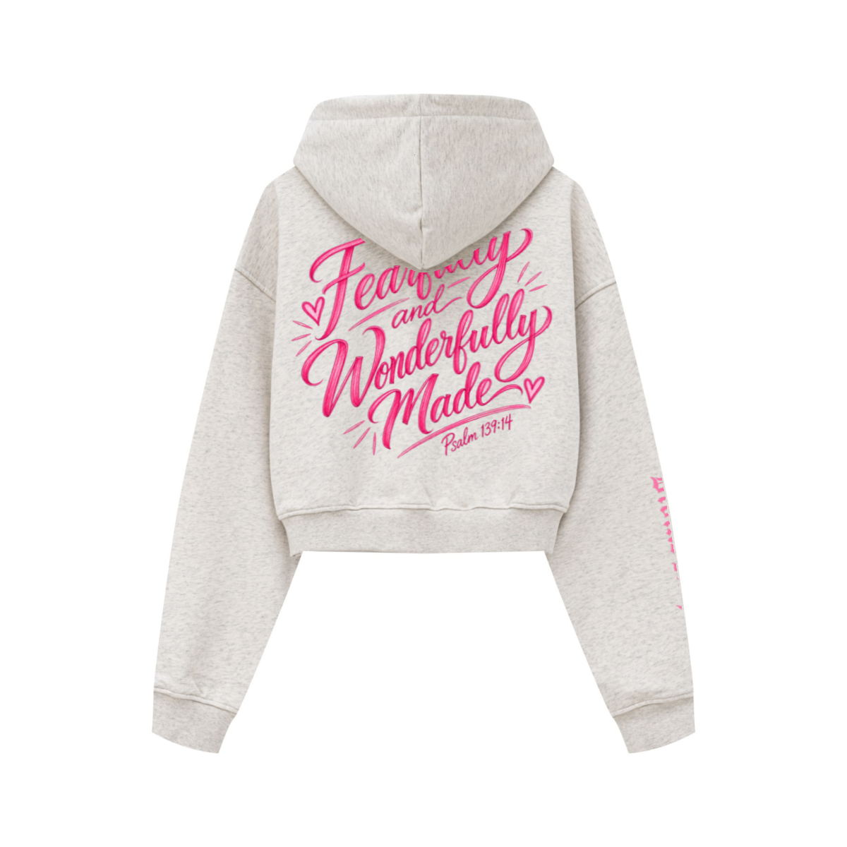445GSM Women’s Cropped French Terry Hoodie Oatmeal Gray