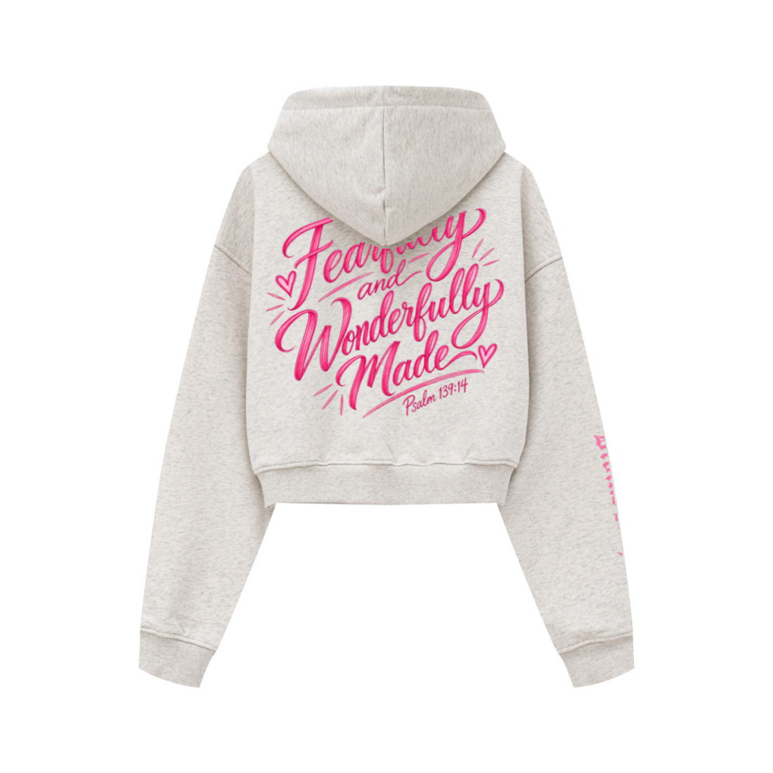 445GSM Women’s Cropped French Terry Hoodie Oatmeal Gray