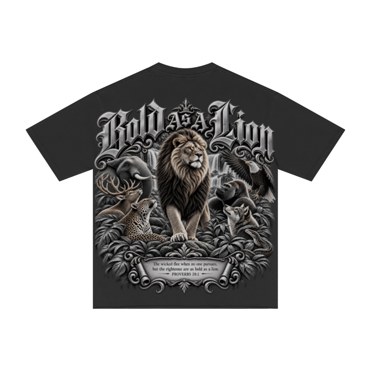 275GSM Men's Double-Yarn Raw-Edge Pigment-Wash T-Shirt Black