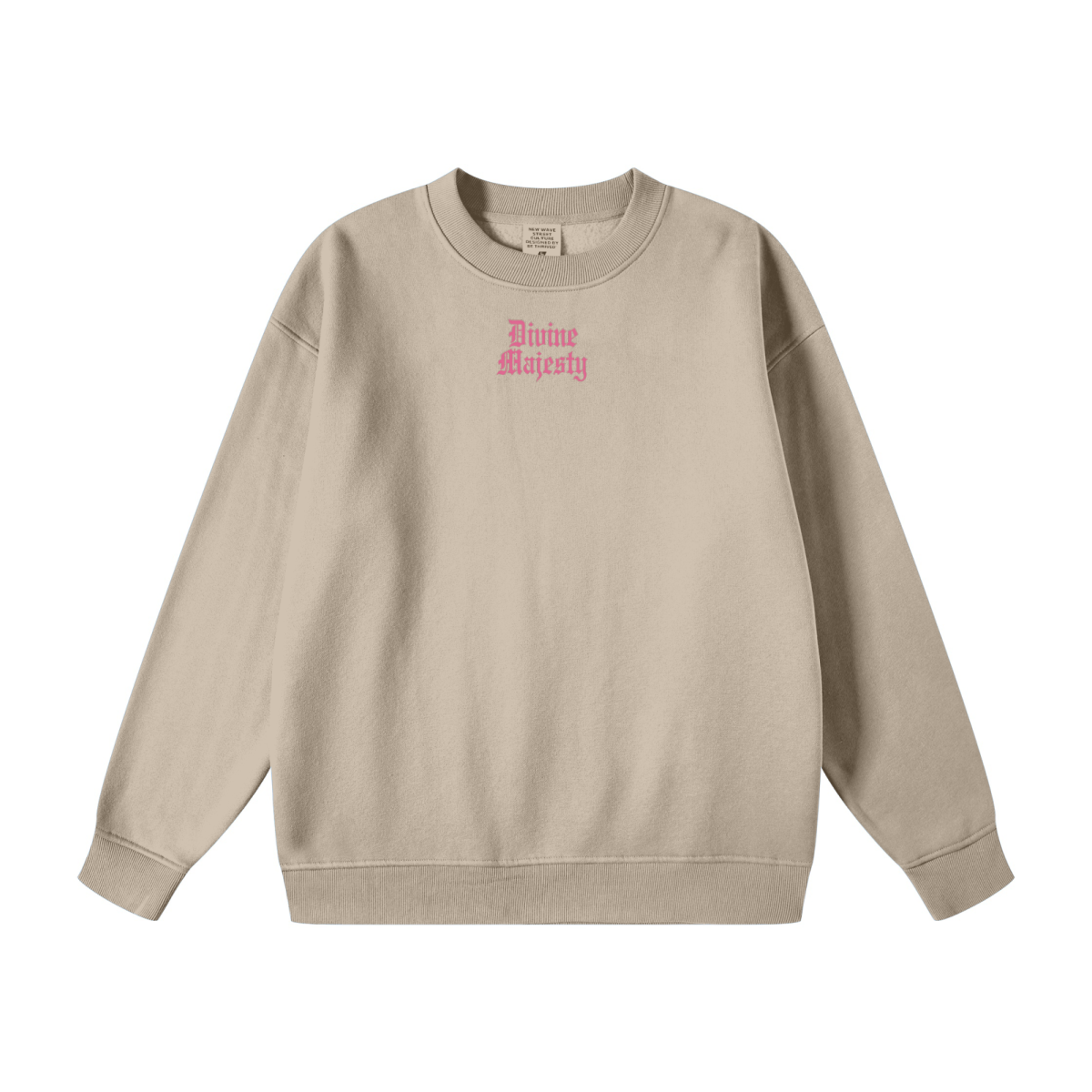 345GSM Women's Fleece-Lined Solid-Color Crewneck Sweatshirt khaki