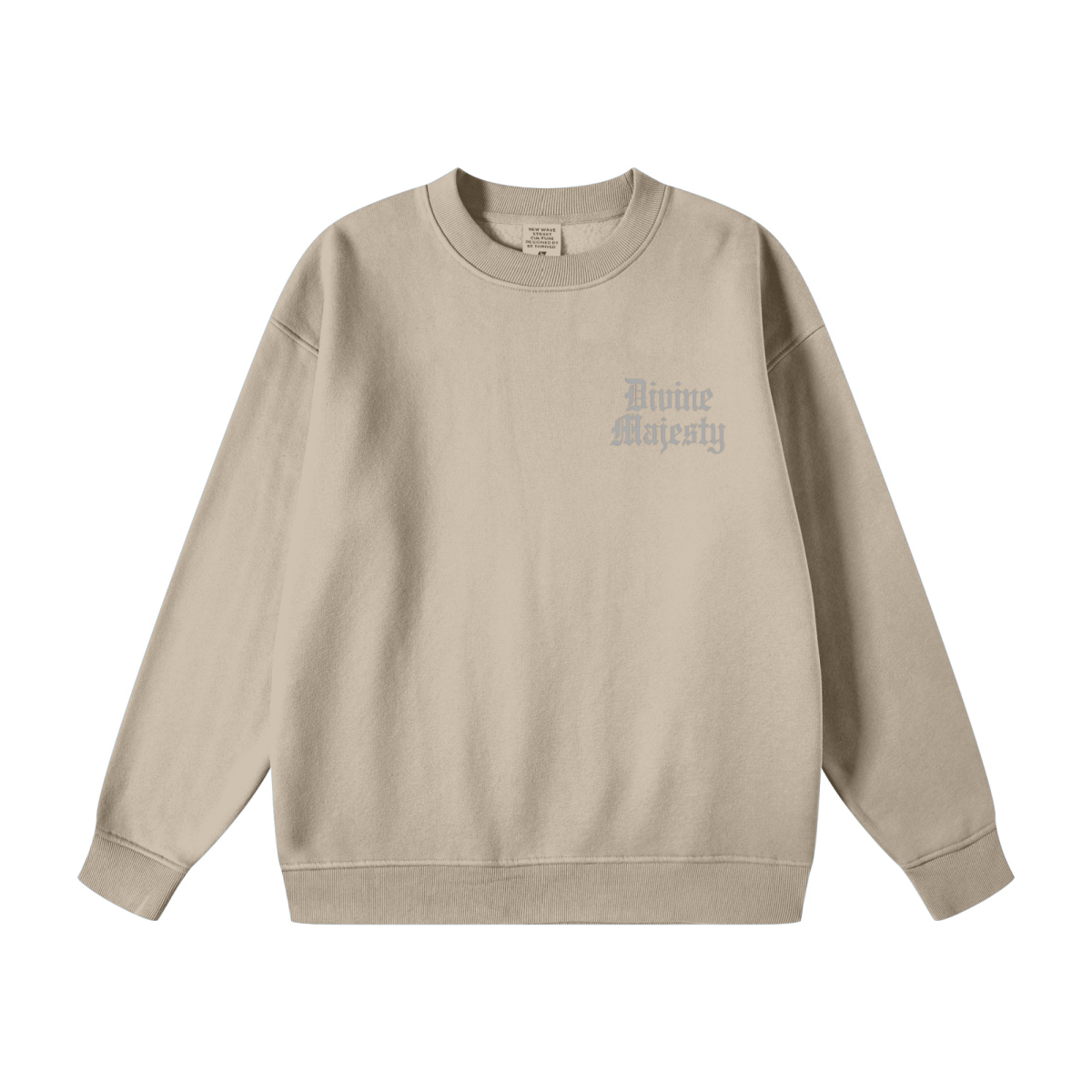 345GSM Women's Fleece-Lined Solid-Color Crewneck Sweatshirt khaki
