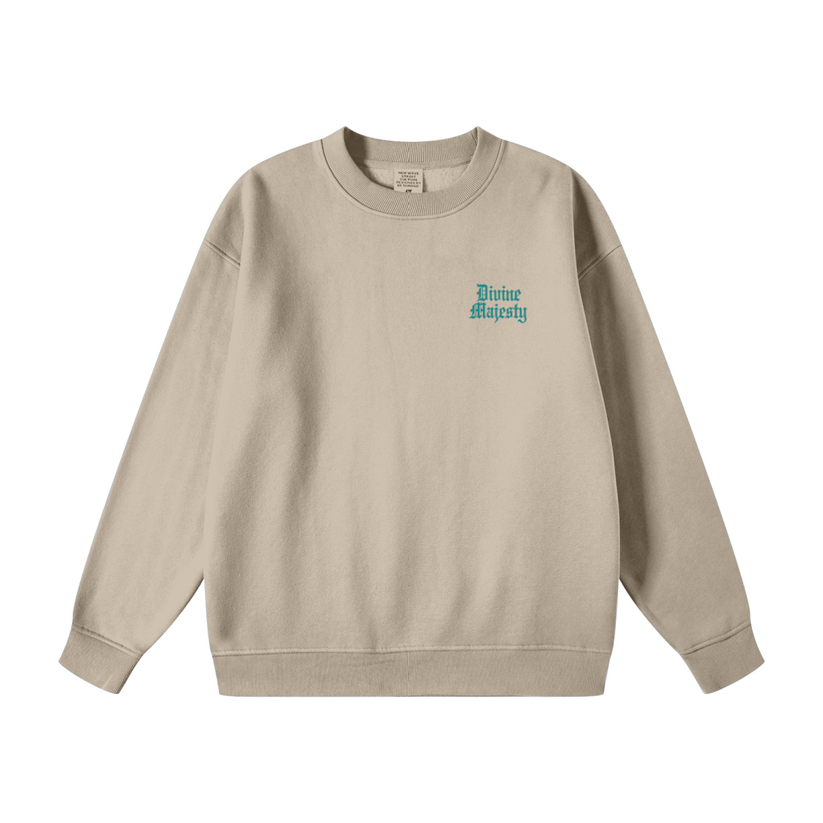 345GSM Women's Fleece-Lined Solid-Color Crewneck Sweatshirt khaki
