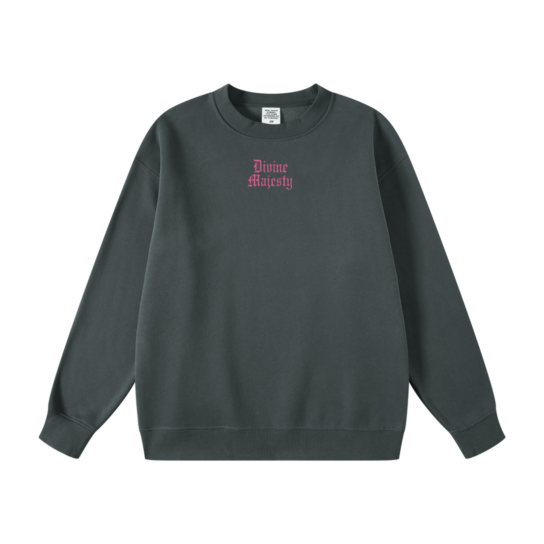 345GSM Women's Fleece-Lined Solid-Color Crewneck Sweatshirt Dark Gray