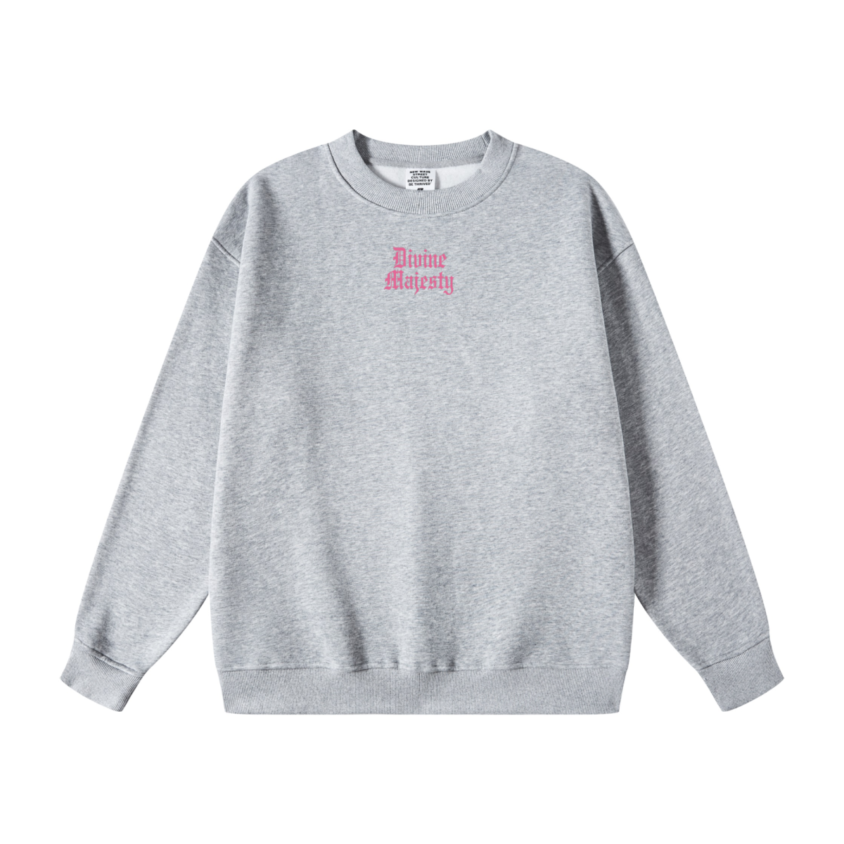345GSM Women's Fleece-Lined Solid-Color Crewneck Sweatshirt Grey