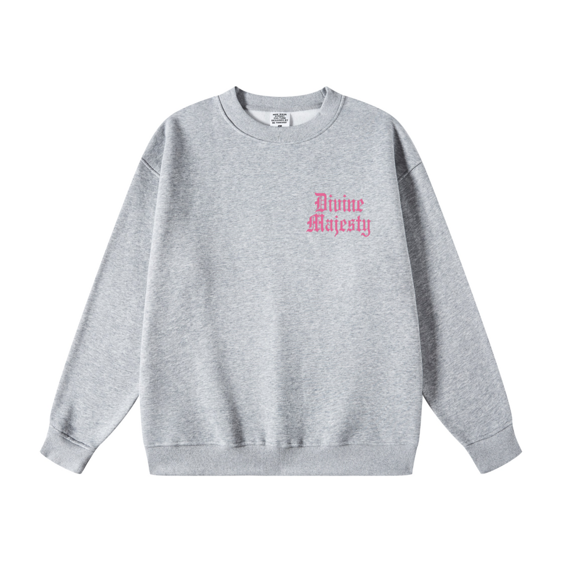 345GSM Women's Fleece-Lined Solid-Color Crewneck Sweatshirt Grey