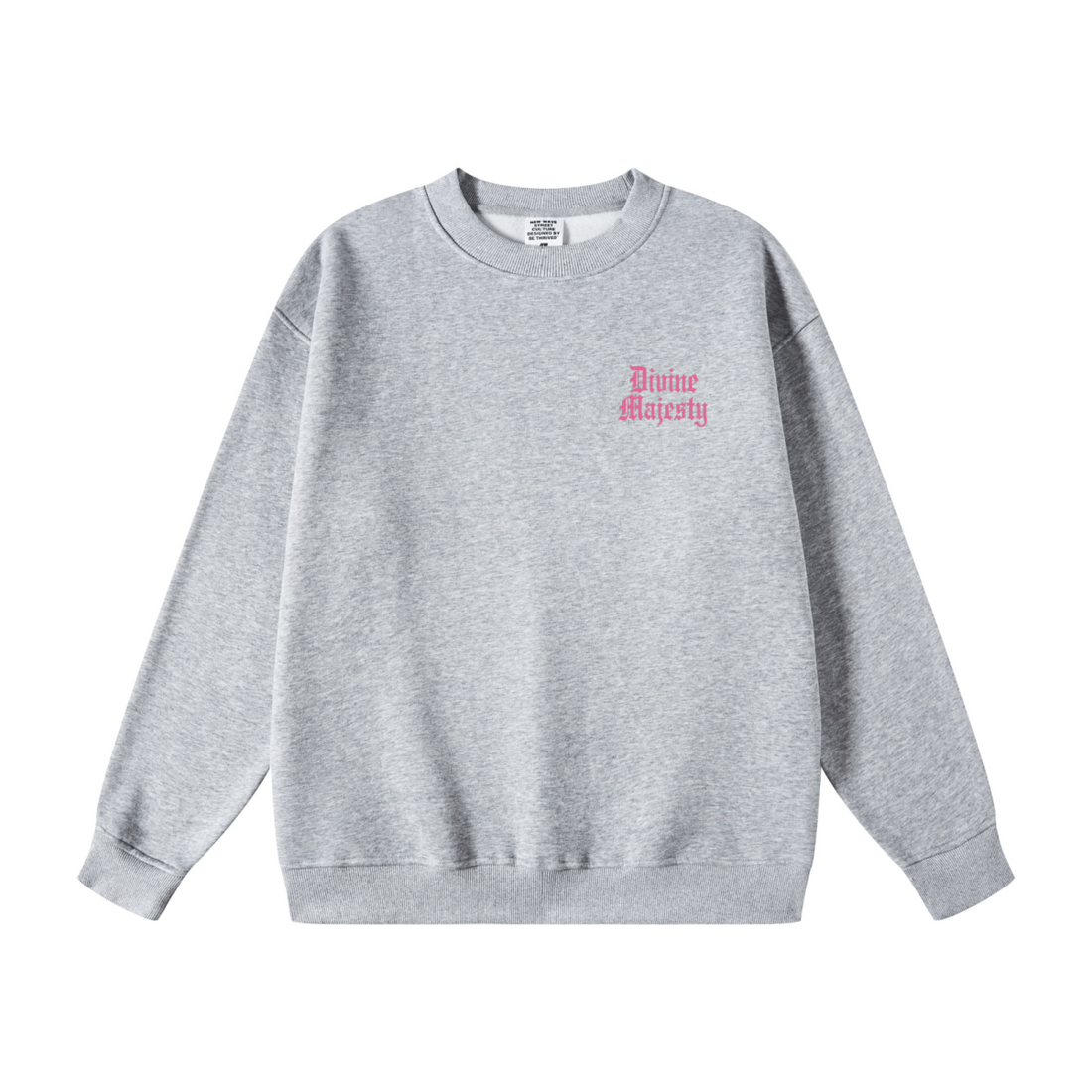 345GSM Women's Fleece-Lined Solid-Color Crewneck Sweatshirt Grey