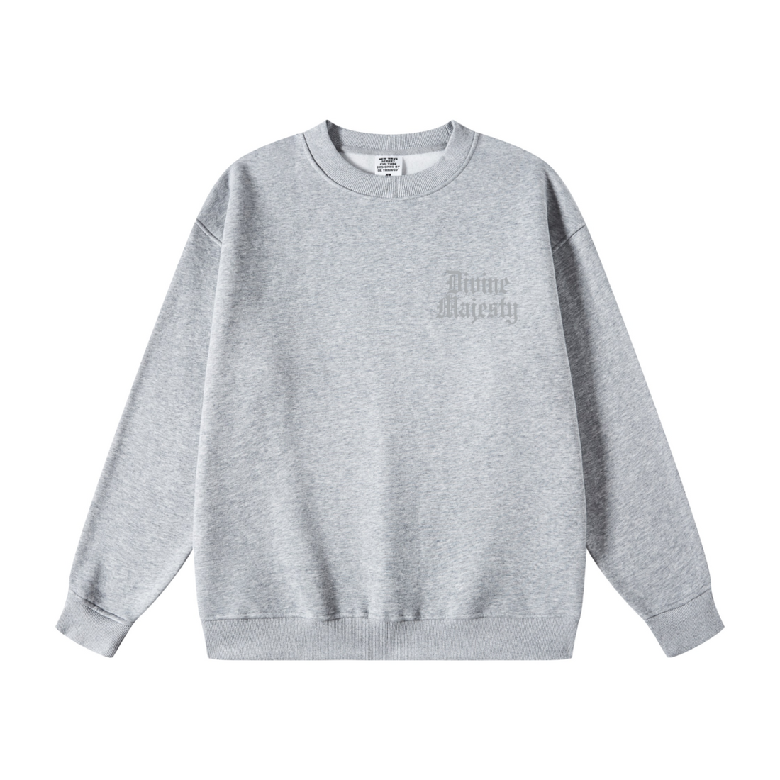 345GSM Women's Fleece-Lined Solid-Color Crewneck Sweatshirt Grey