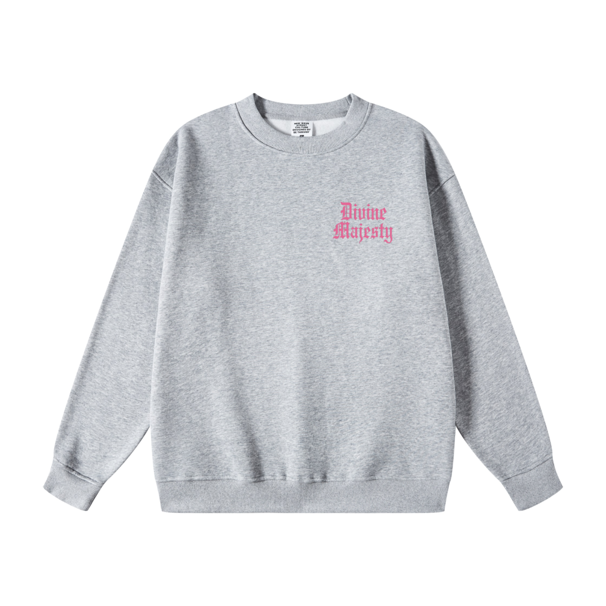 345GSM Women's Fleece-Lined Solid-Color Crewneck Sweatshirt Grey