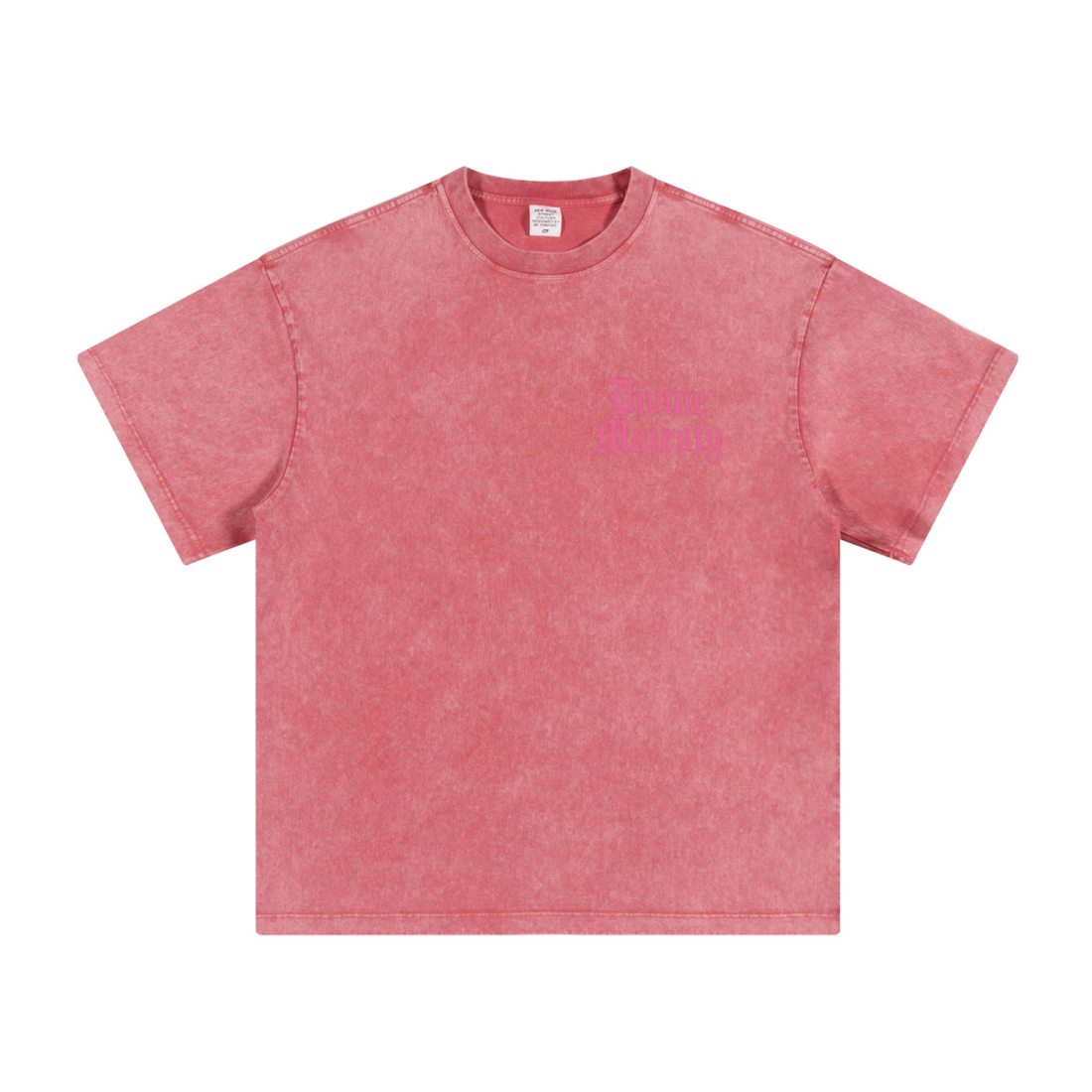 260GSM Women's Heavyweight Batik-Dyed Oversized T-Shirt Pink