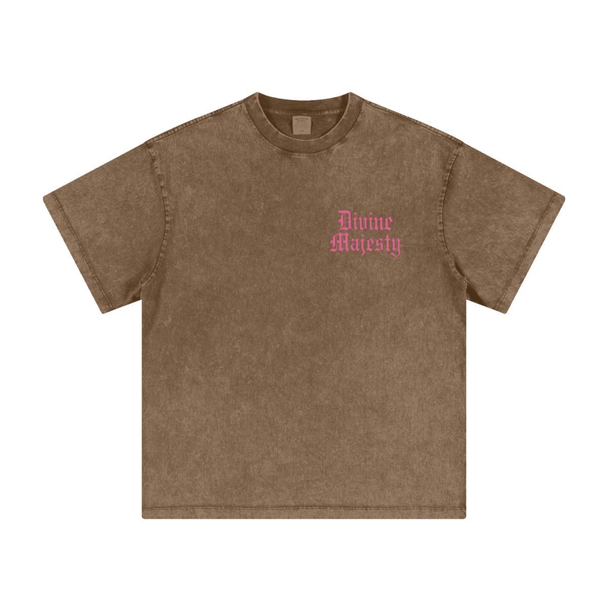 260GSM Women's Heavyweight Batik-Dyed Oversized T-Shirt Brown