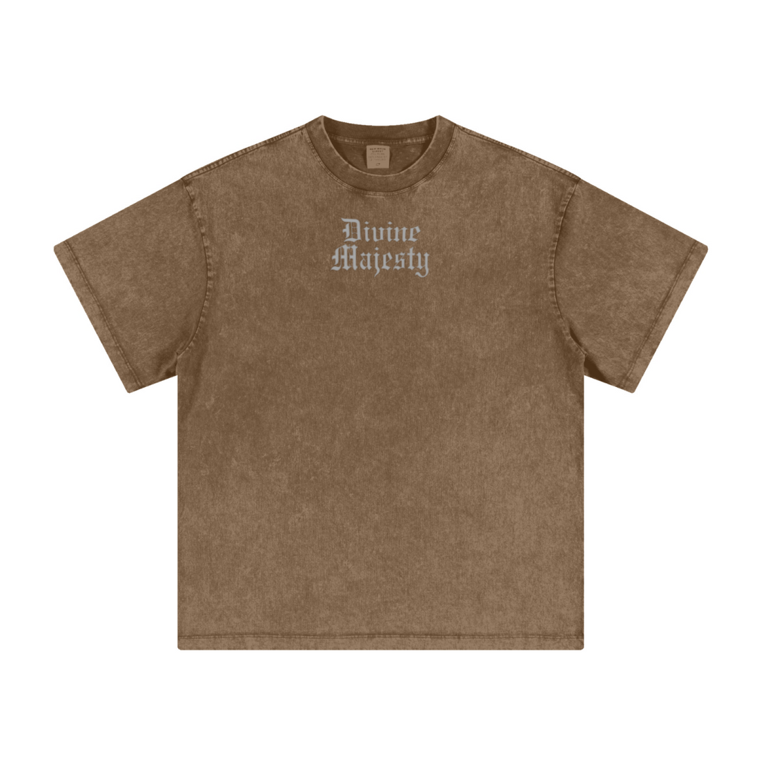 260GSM Women's Heavyweight Batik-Dyed Oversized T-Shirt Brown