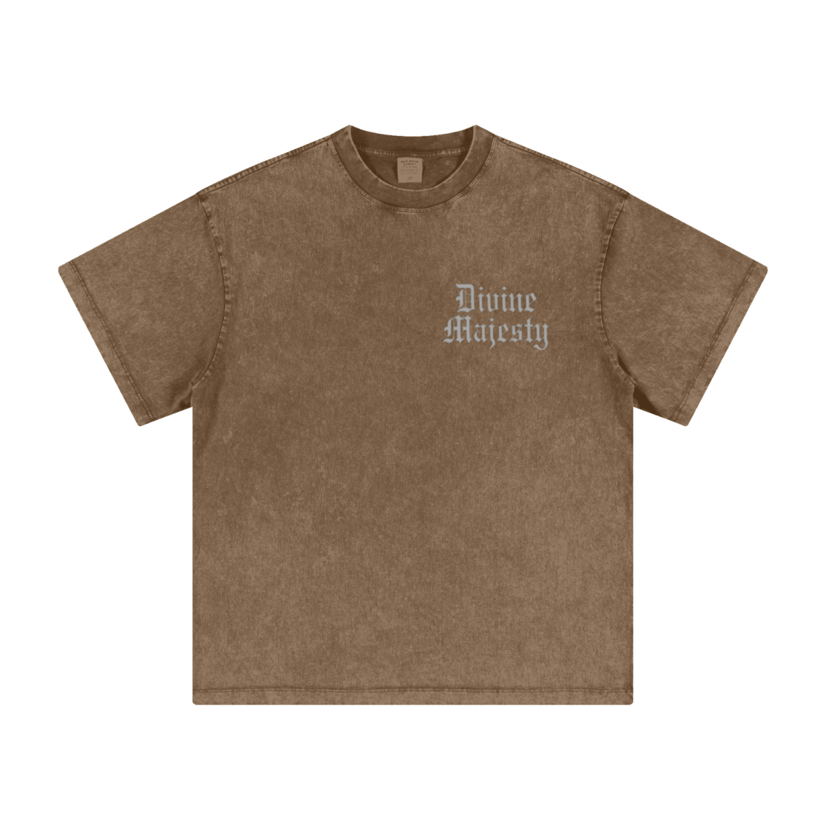 260GSM Women's Heavyweight Batik-Dyed Oversized T-Shirt Brown