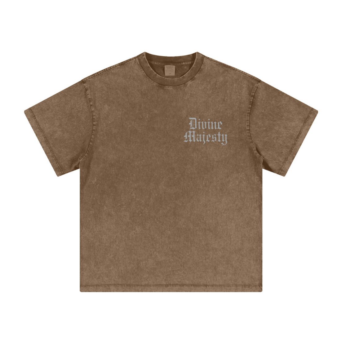 260GSM Women's Heavyweight Batik-Dyed Oversized T-Shirt Brown