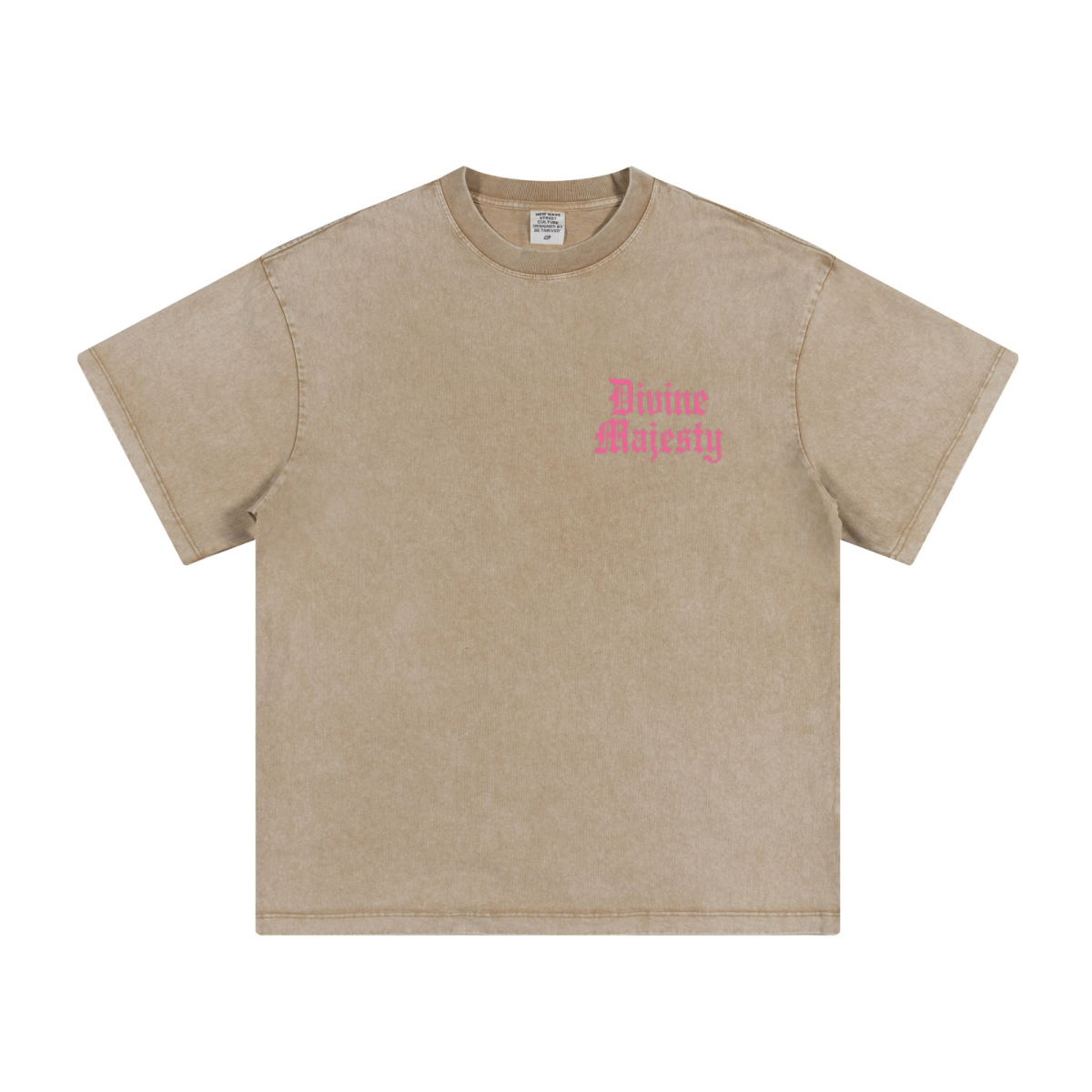 260GSM Women's Heavyweight Batik-Dyed Oversized T-Shirt Khaki