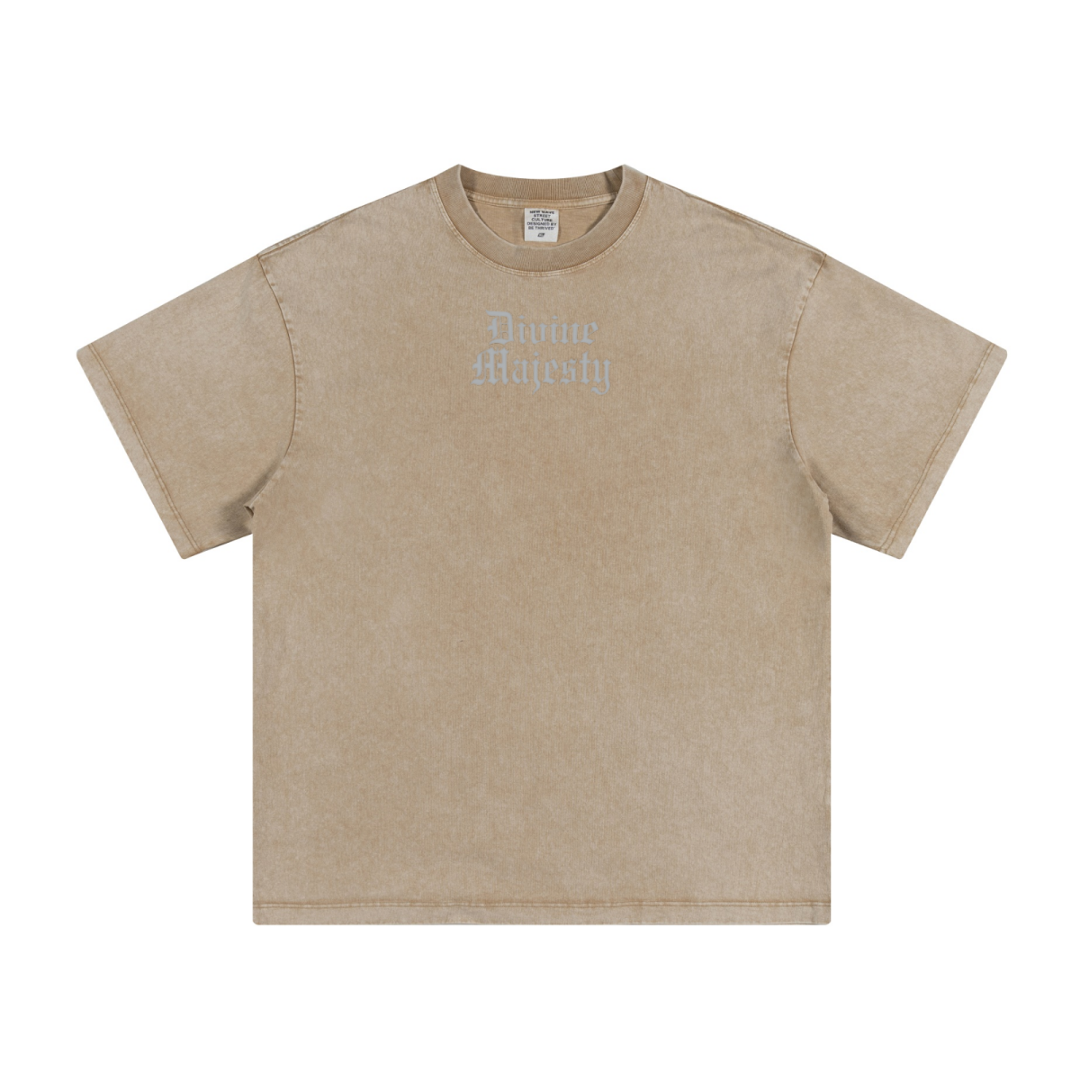 260GSM Women's Heavyweight Batik-Dyed Oversized T-Shirt Khaki