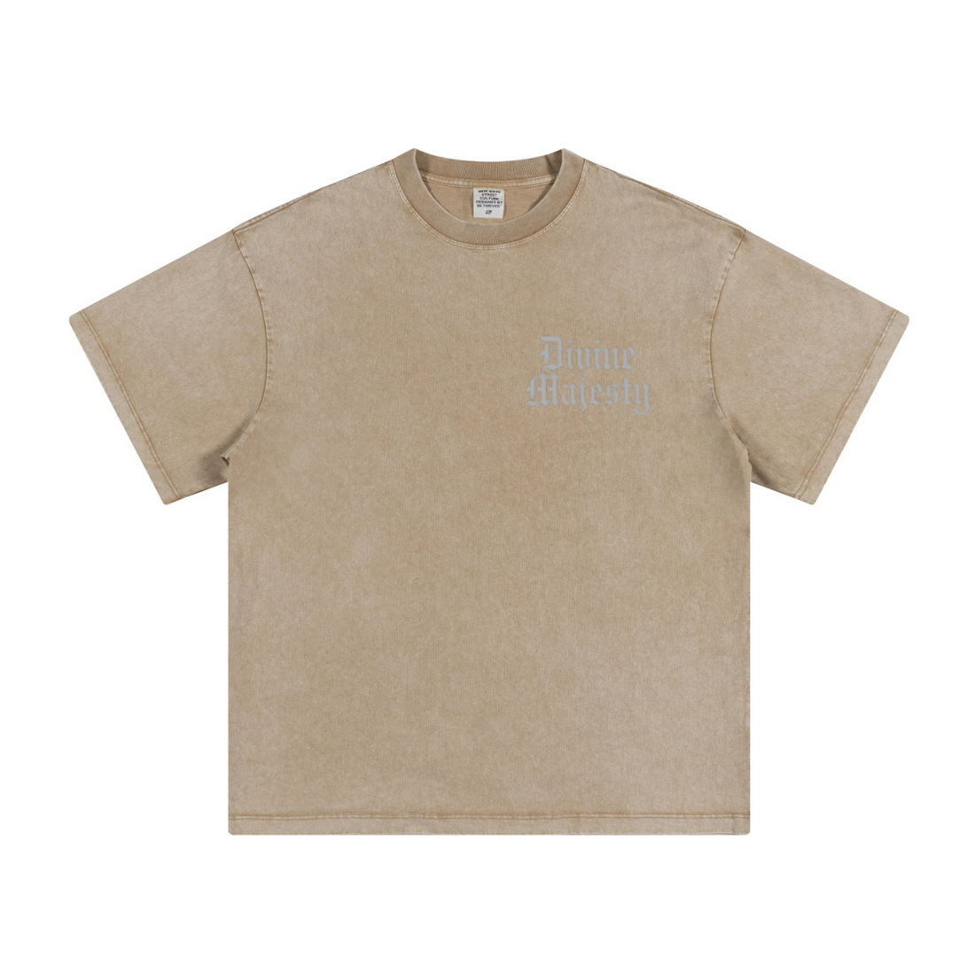 260GSM Women's Heavyweight Batik-Dyed Oversized T-Shirt Khaki