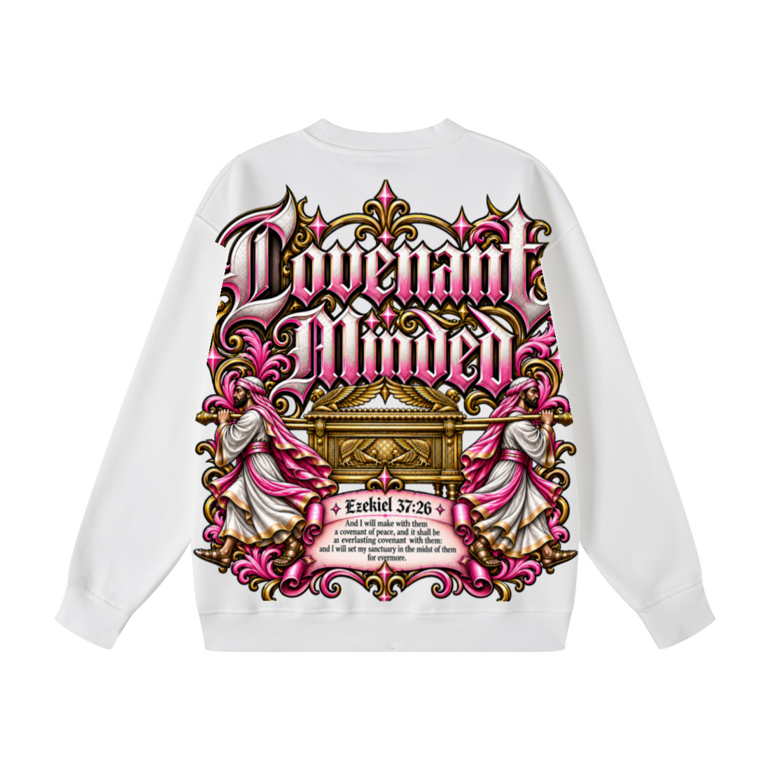 345GSM Women's Fleece-Lined Solid-Color Crewneck Sweatshirt White