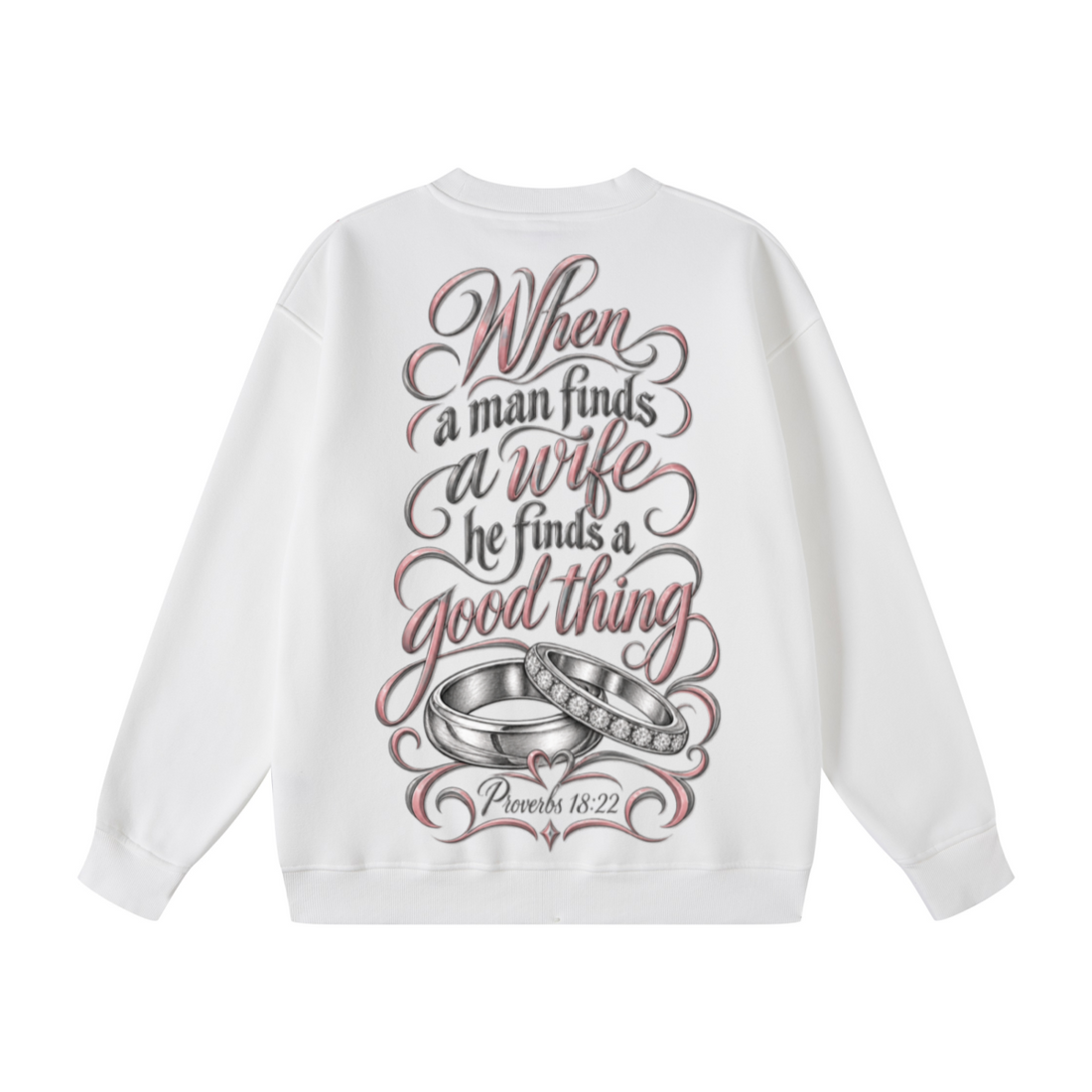 345GSM Women's Fleece-Lined Solid-Color Crewneck Sweatshirt White