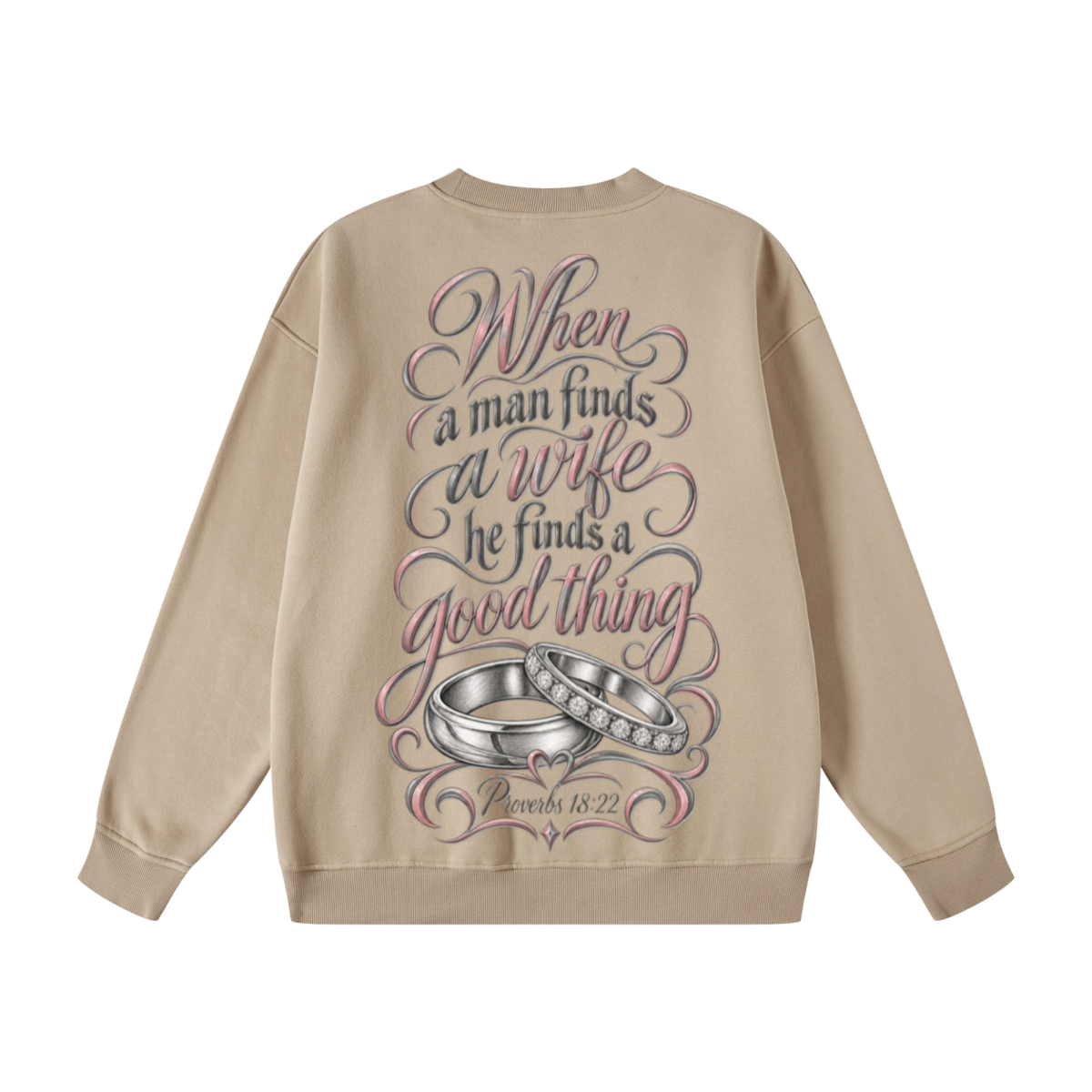 345GSM Women's Fleece-Lined Solid-Color Crewneck Sweatshirt khaki