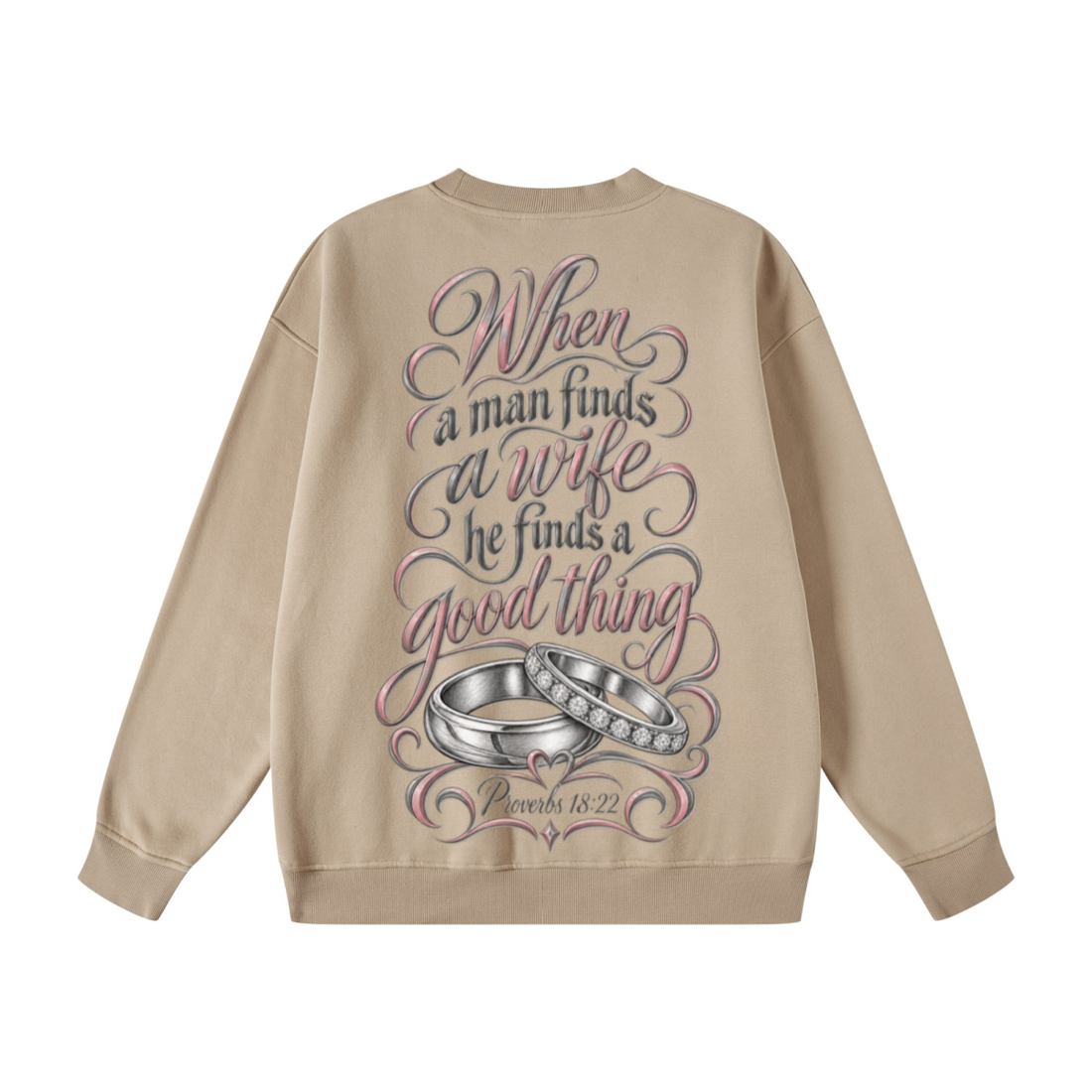 345GSM Women's Fleece-Lined Solid-Color Crewneck Sweatshirt khaki