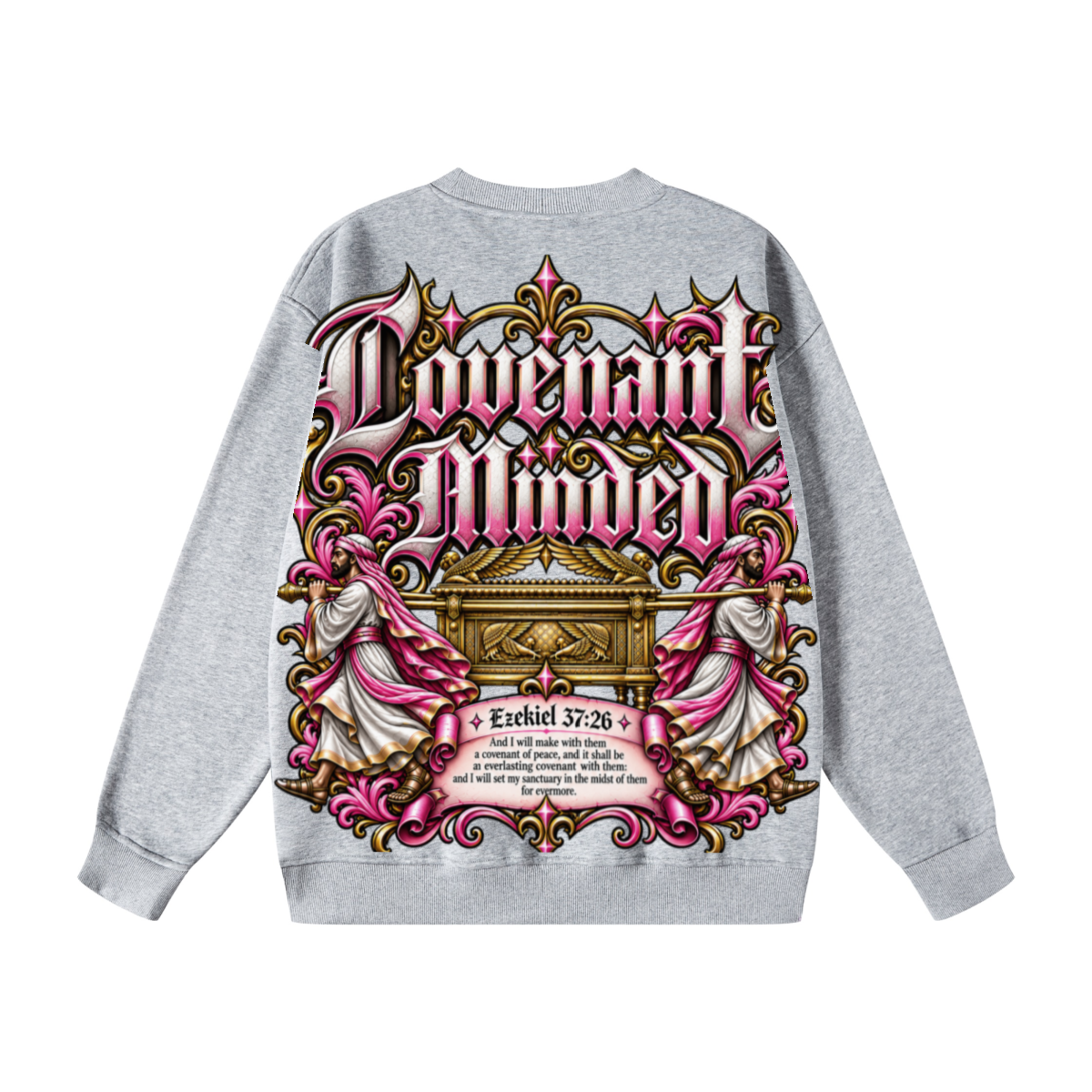 345GSM Women's Fleece-Lined Solid-Color Crewneck Sweatshirt Grey