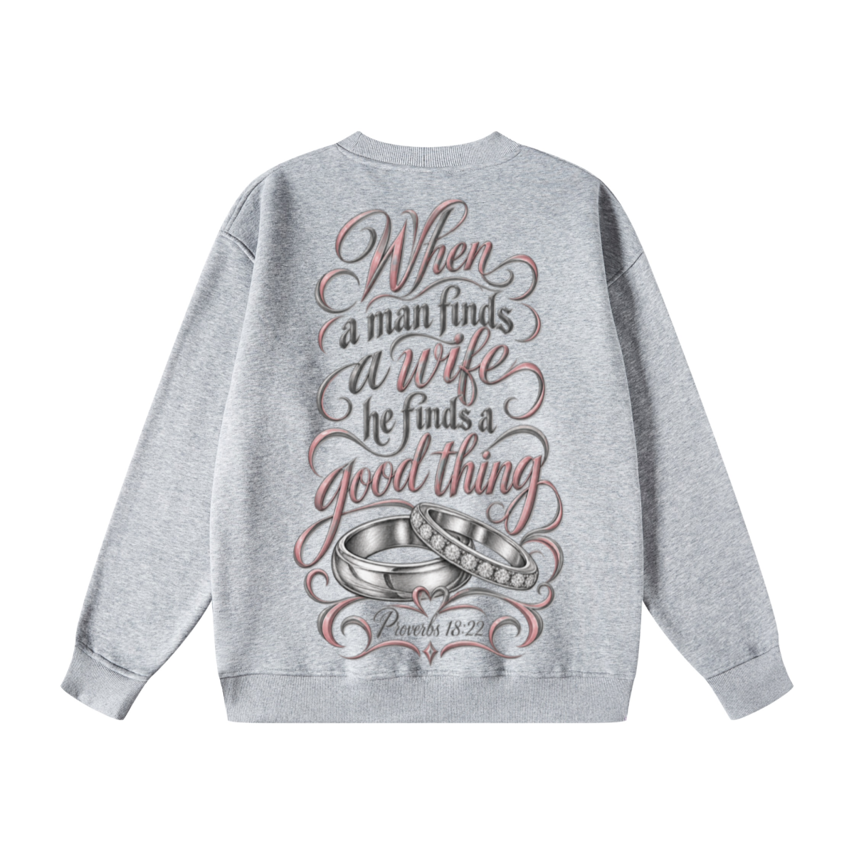 345GSM Women's Fleece-Lined Solid-Color Crewneck Sweatshirt Grey
