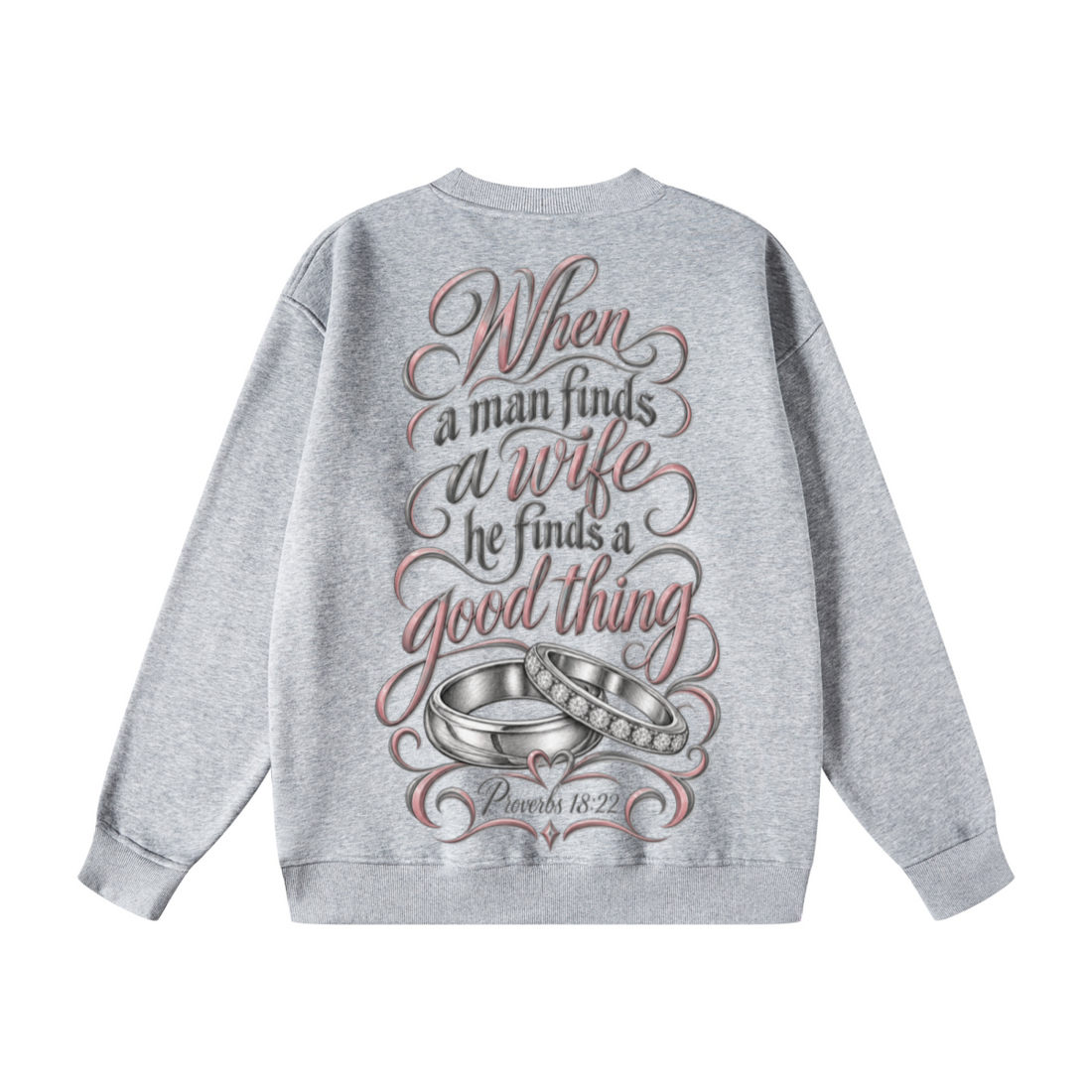 345GSM Women's Fleece-Lined Solid-Color Crewneck Sweatshirt Grey