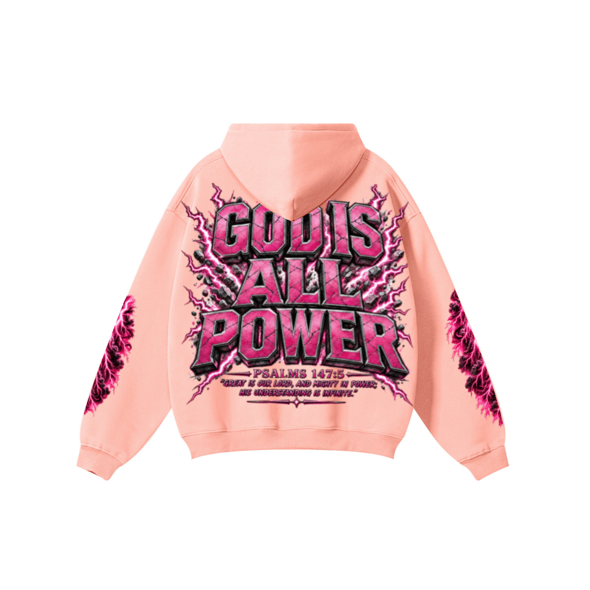 345GSM Women's Heavyweight Solid-Color Hoodie Pink