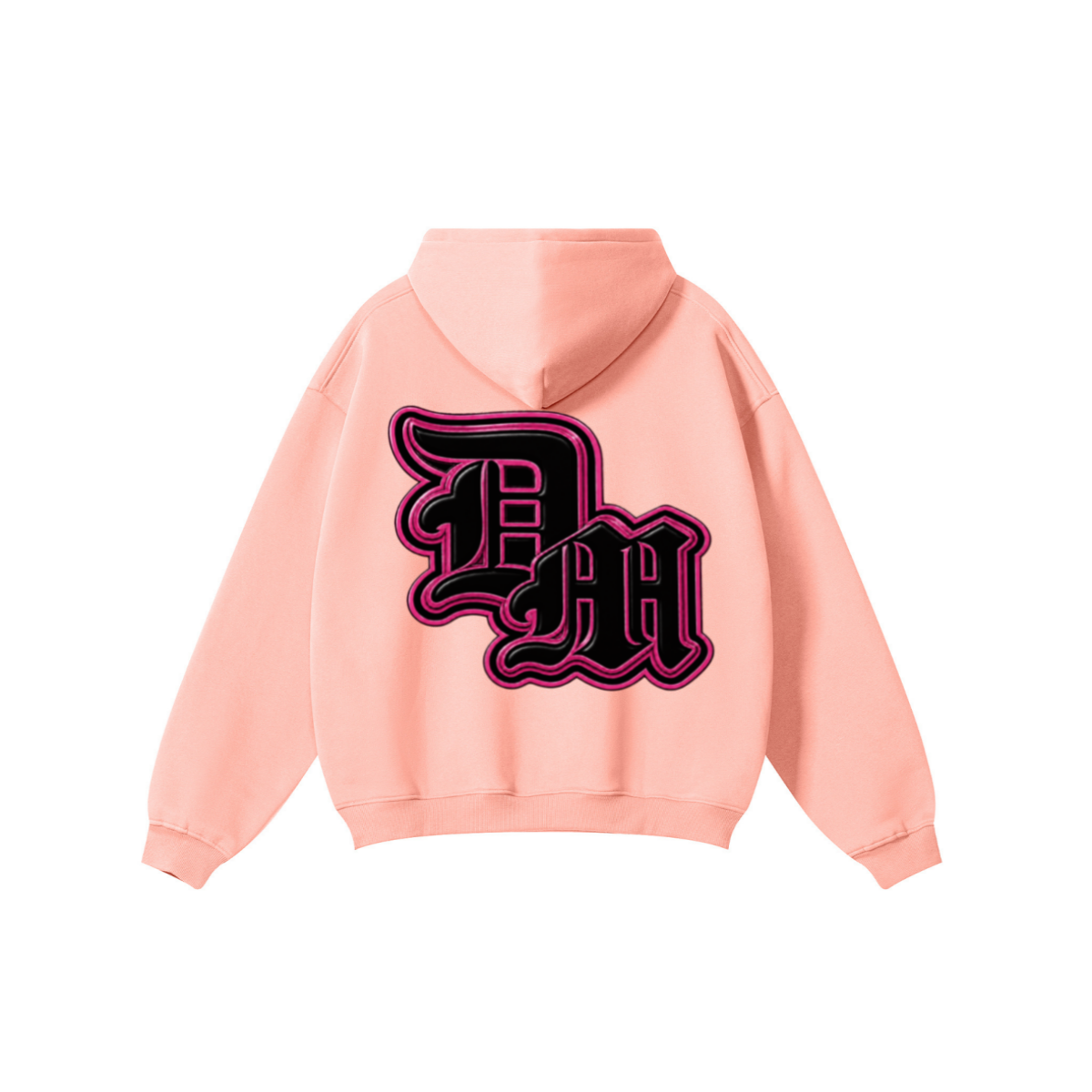 345GSM Women's Heavyweight Solid-Color Hoodie Pink