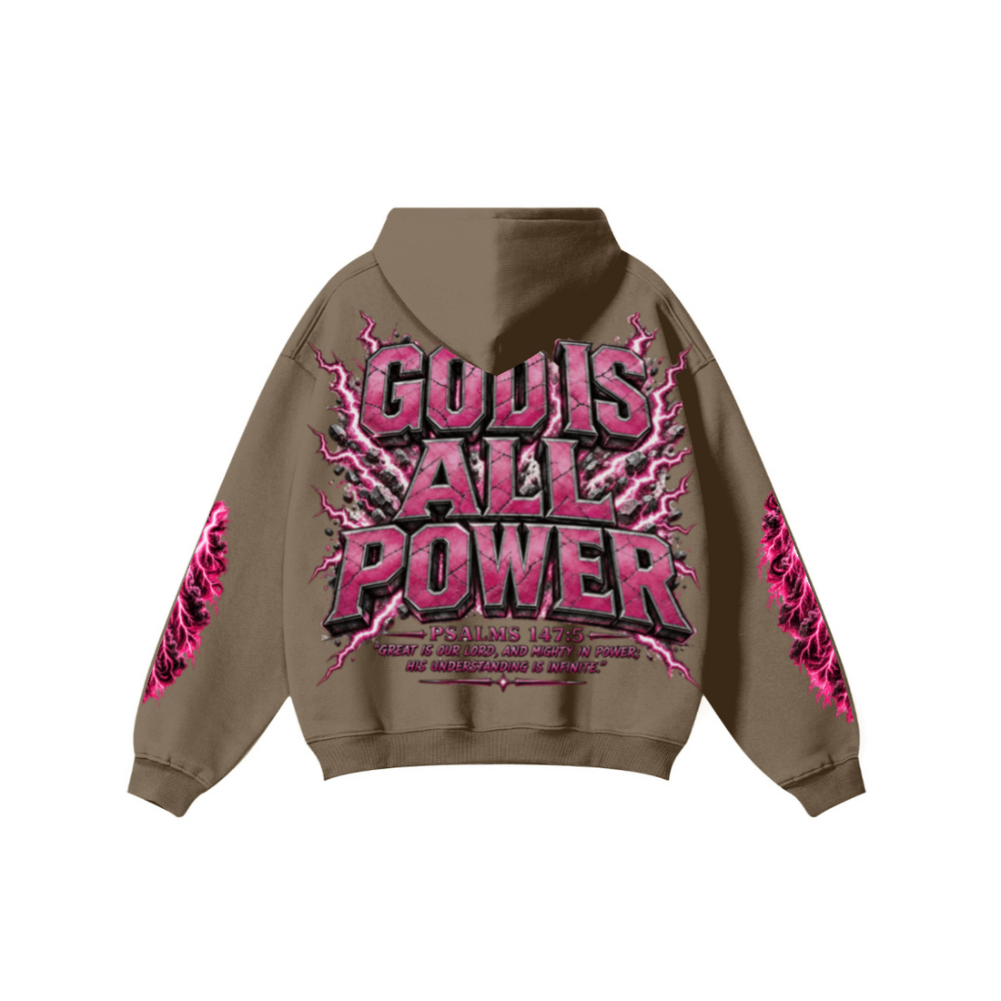 345GSM Women's Heavyweight Solid-Color Hoodie Brown