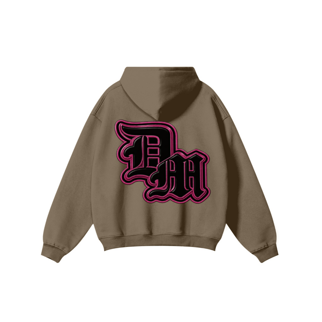 345GSM Women's Heavyweight Solid-Color Hoodie Brown
