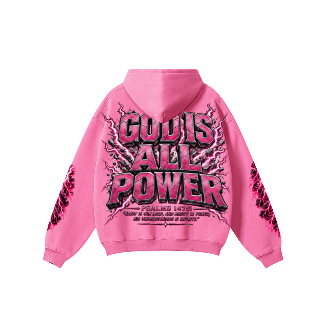 345GSM Women's Heavyweight Solid-Color Hoodie Rose Pink