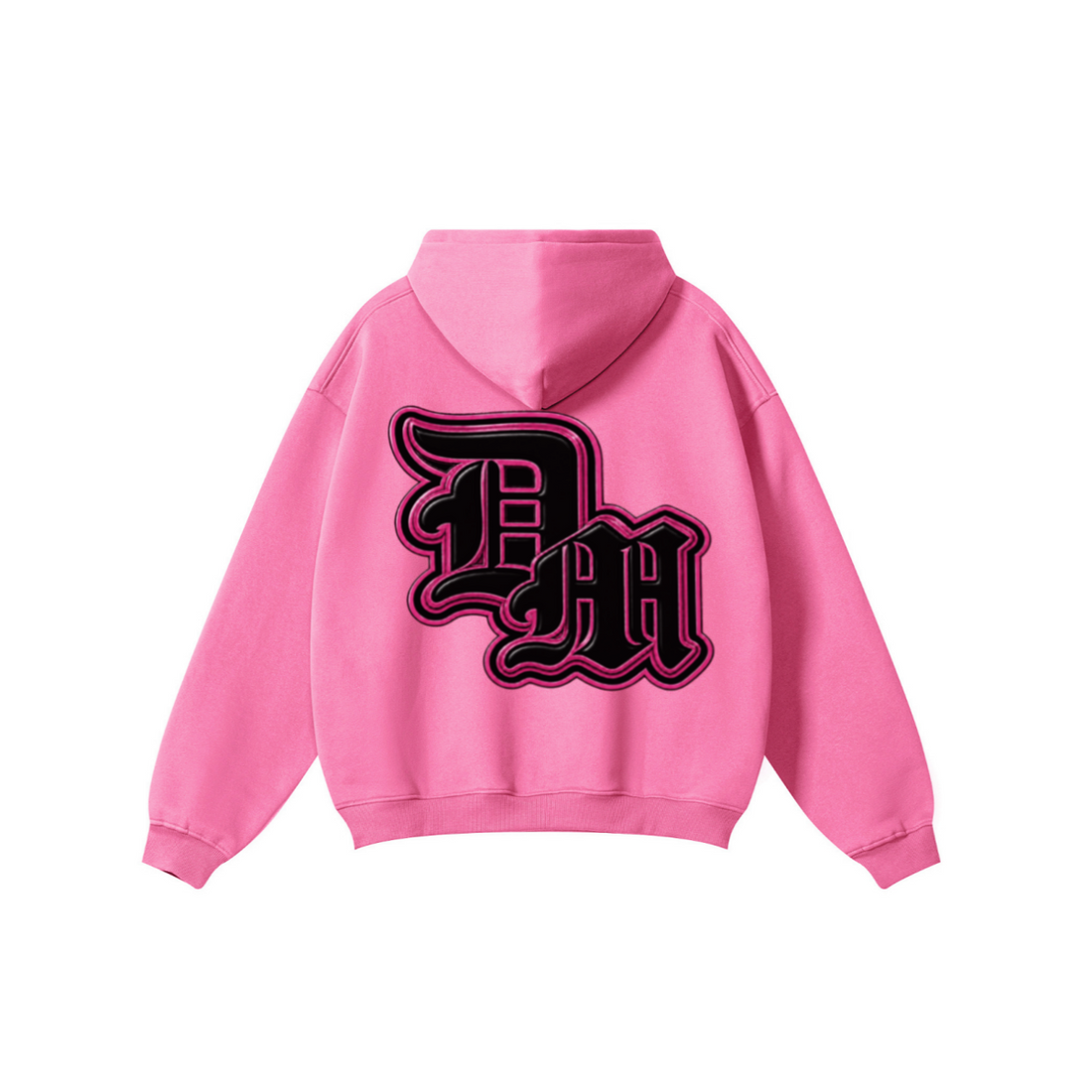 345GSM Women's Heavyweight Solid-Color Hoodie Rose Pink