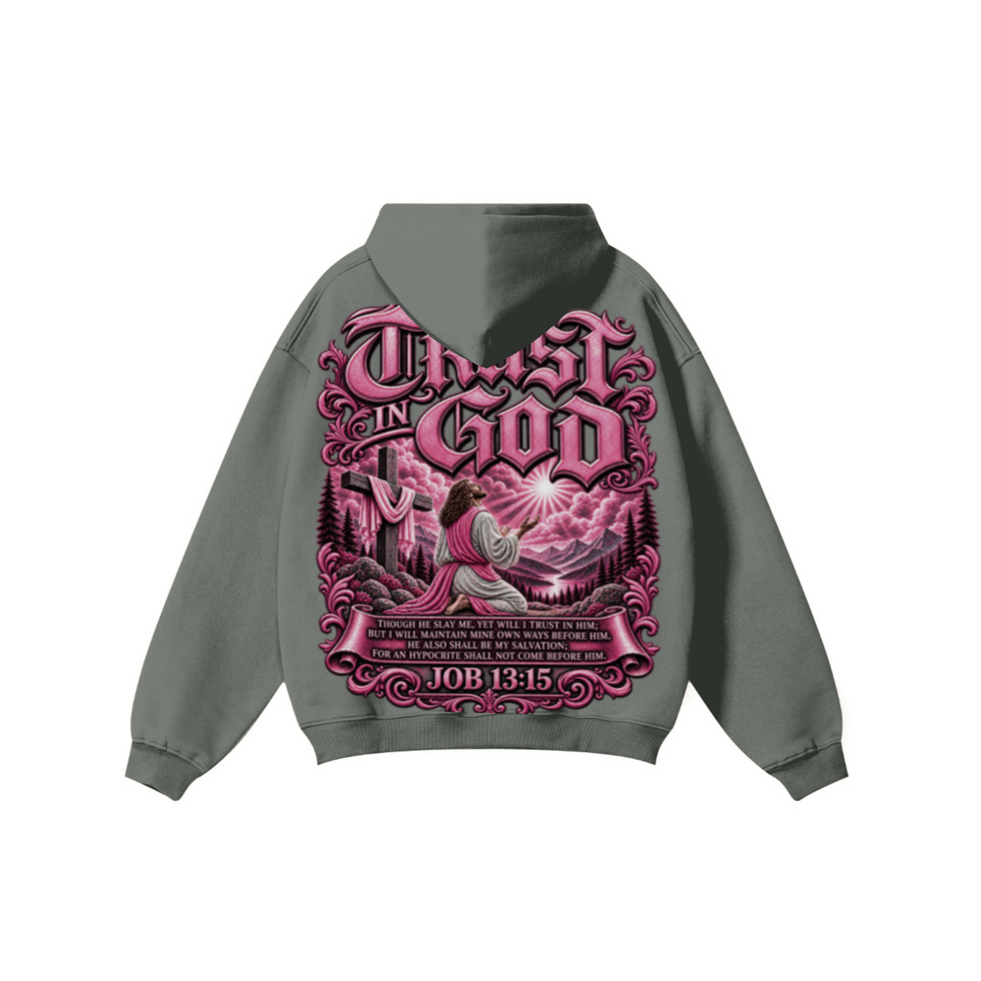 345GSM Women's Heavyweight Solid-Color Hoodie Gray