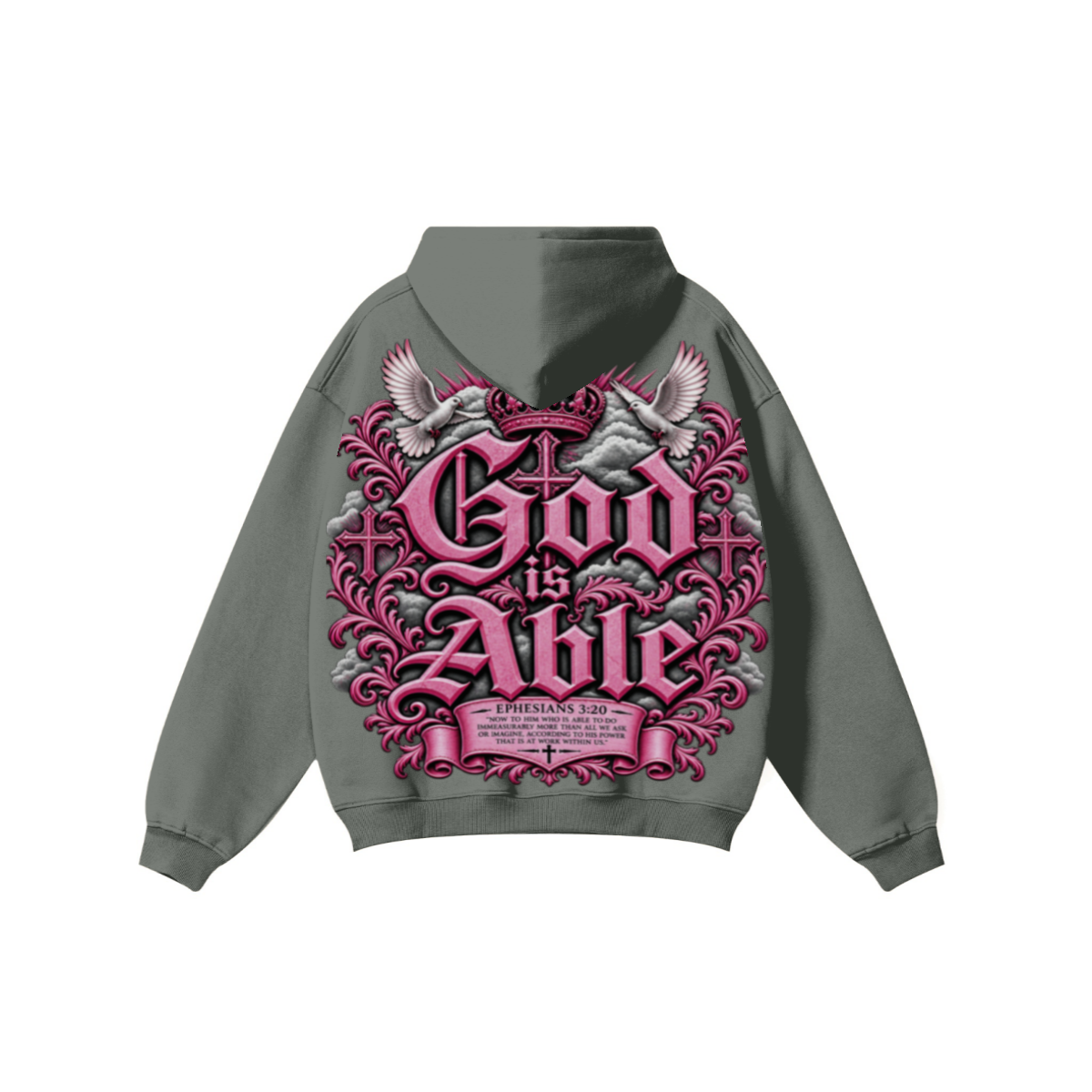 345GSM Women's Heavyweight Solid-Color Hoodie Gray