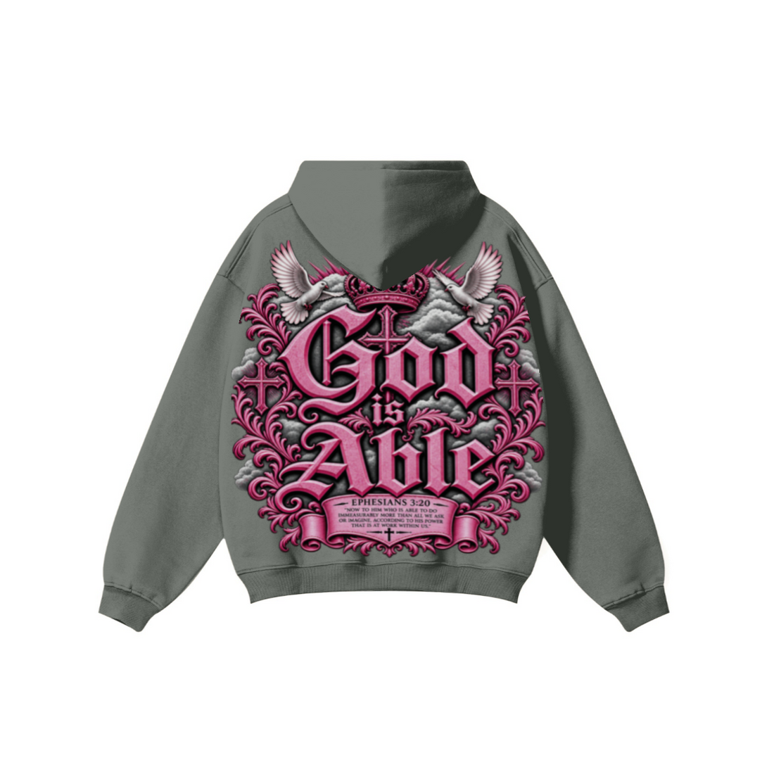 345GSM Women's Heavyweight Solid-Color Hoodie Gray