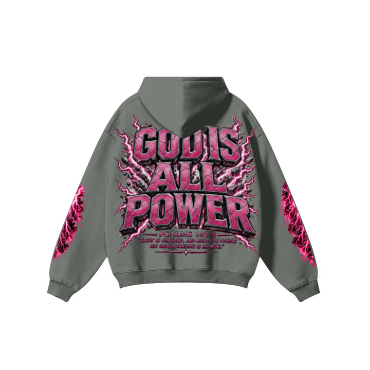 345GSM Women's Heavyweight Solid-Color Hoodie Gray