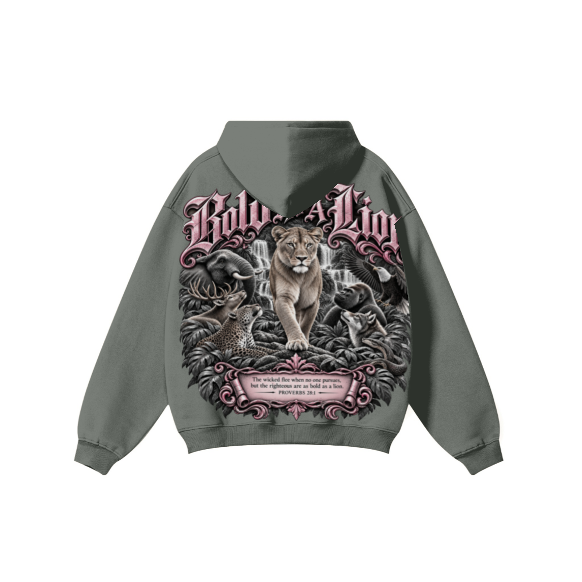 345GSM Women's Heavyweight Solid-Color Hoodie Gray