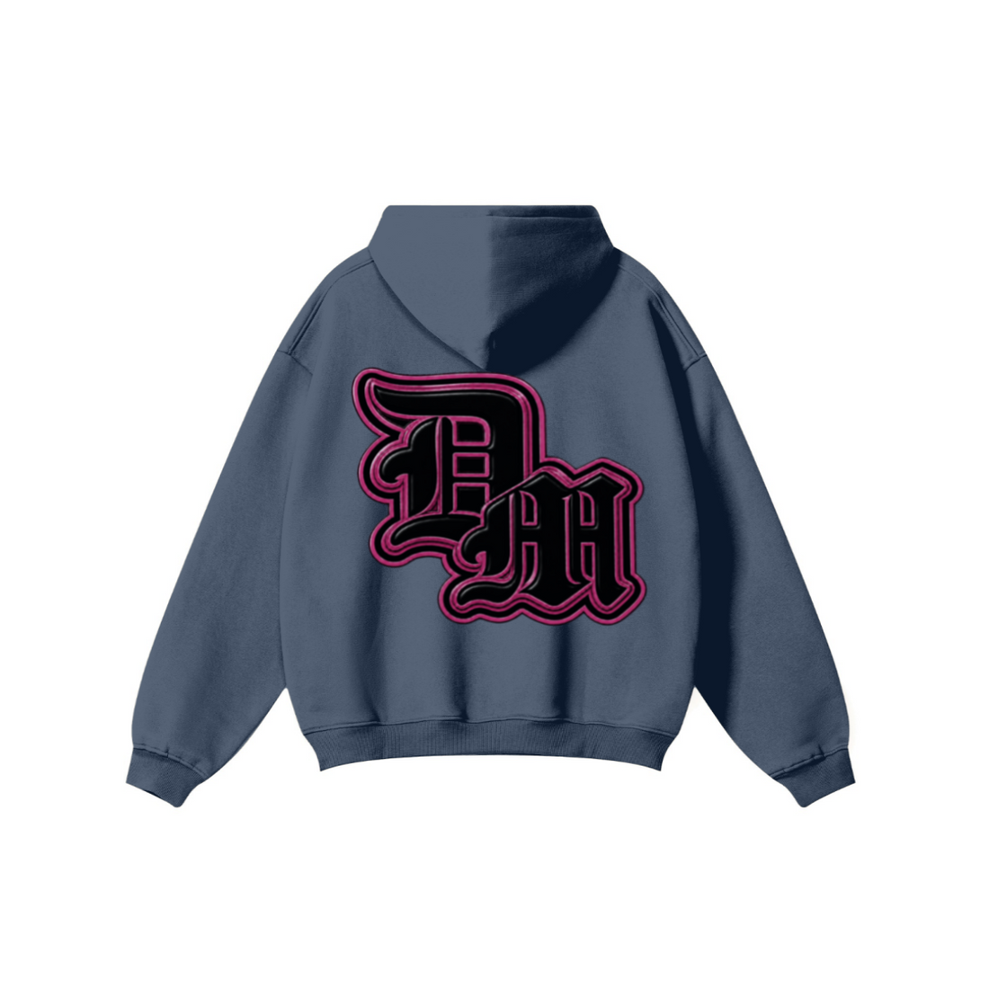 345GSM Women's Heavyweight Solid-Color Hoodie Navy Blue