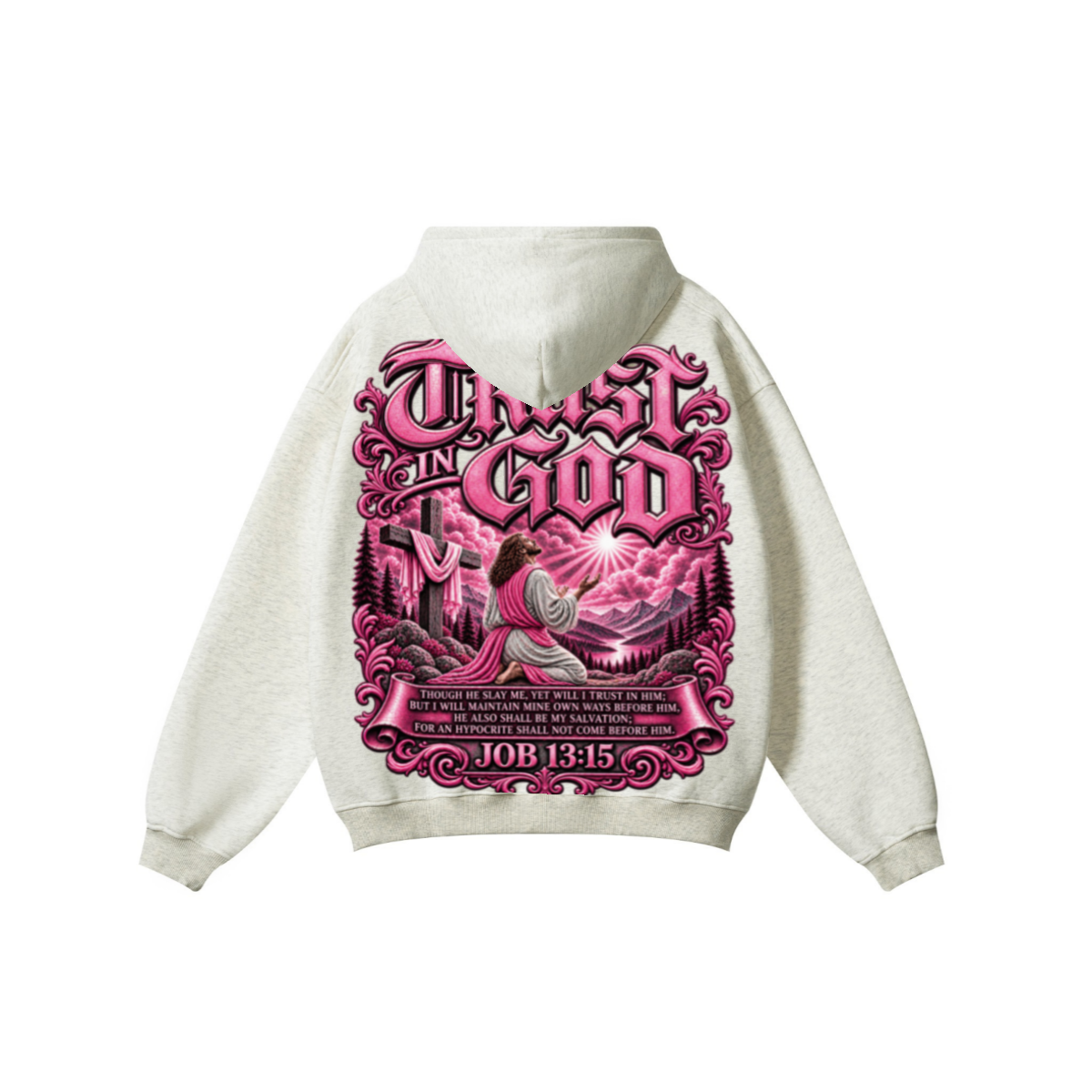 345GSM Women's Heavyweight Solid-Color Hoodie Oatmeal