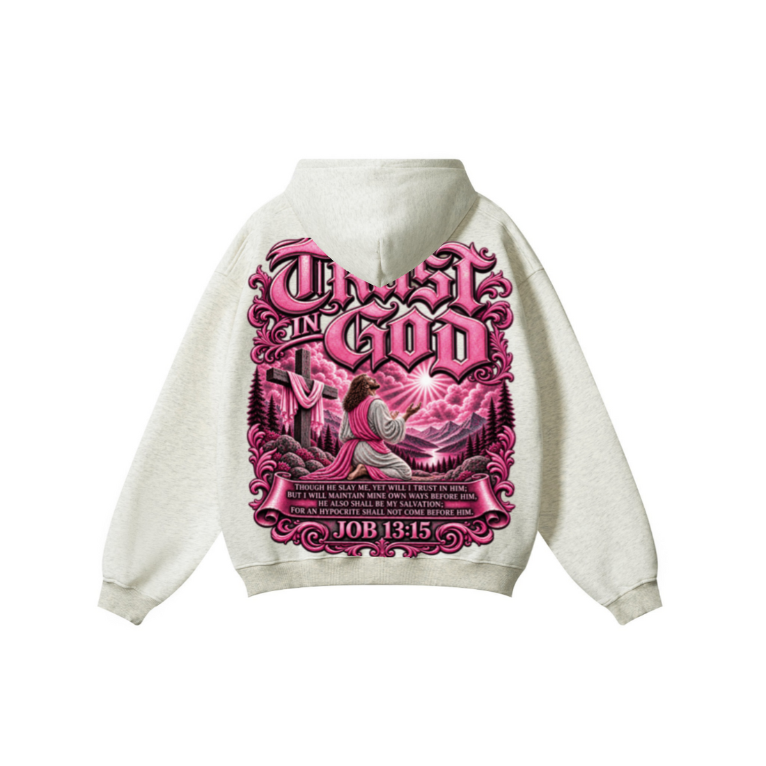 345GSM Women's Heavyweight Solid-Color Hoodie Oatmeal