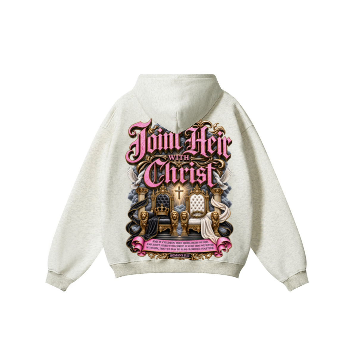 345GSM Women's Heavyweight Solid-Color Hoodie Oatmeal