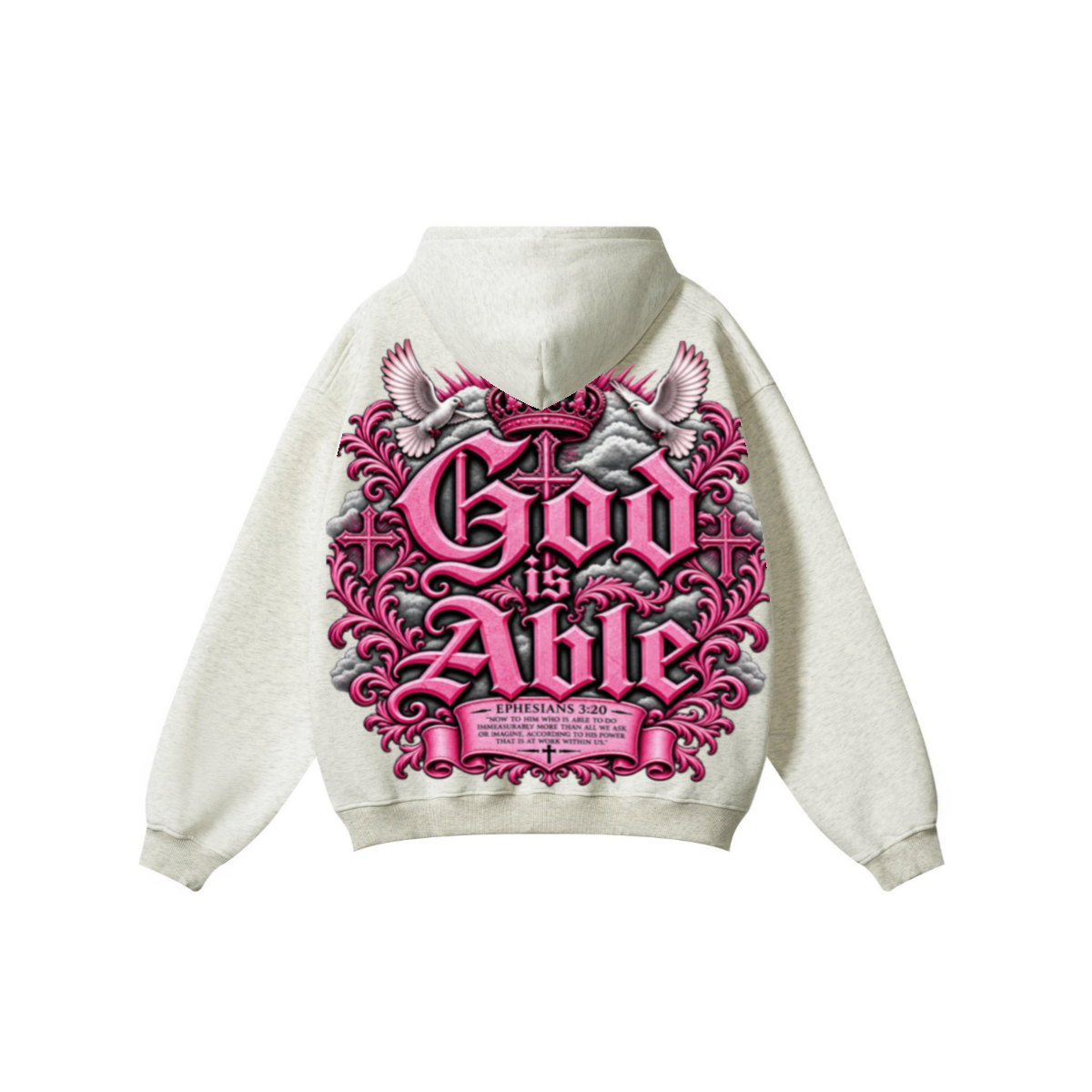 345GSM Women's Heavyweight Solid-Color Hoodie Oatmeal